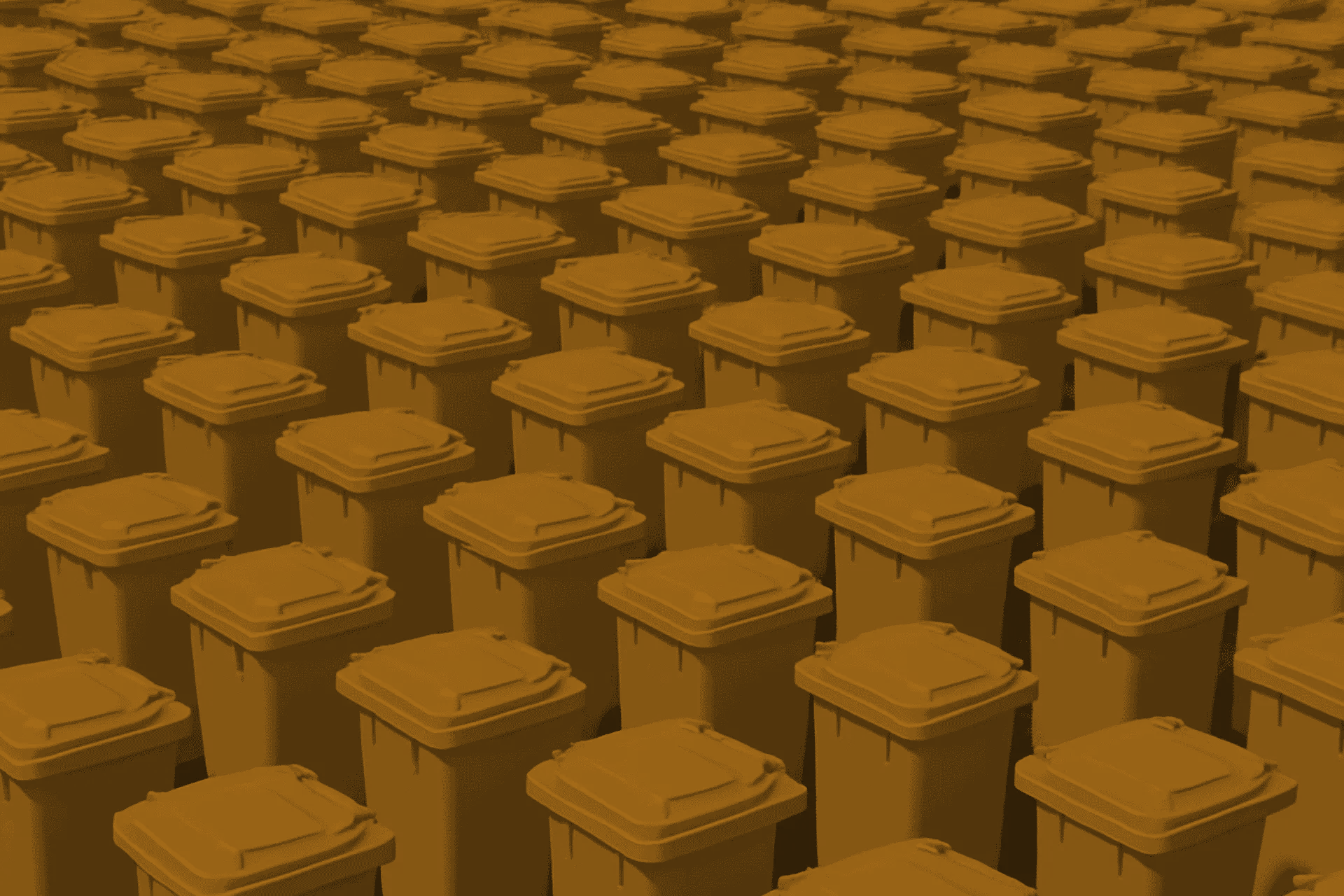 Stack of orange bins lined diagonally.