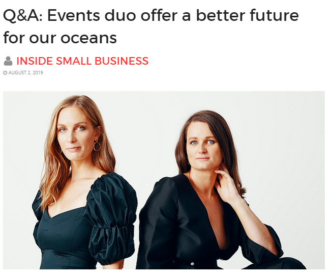 Bettercup co-founders, Christie Kamphuis and Sam Stone, featured in Inside Small Business article on sustainable events.