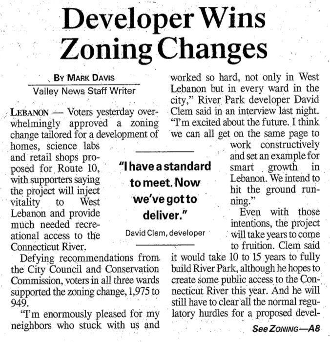 Valley News, March, 2010.