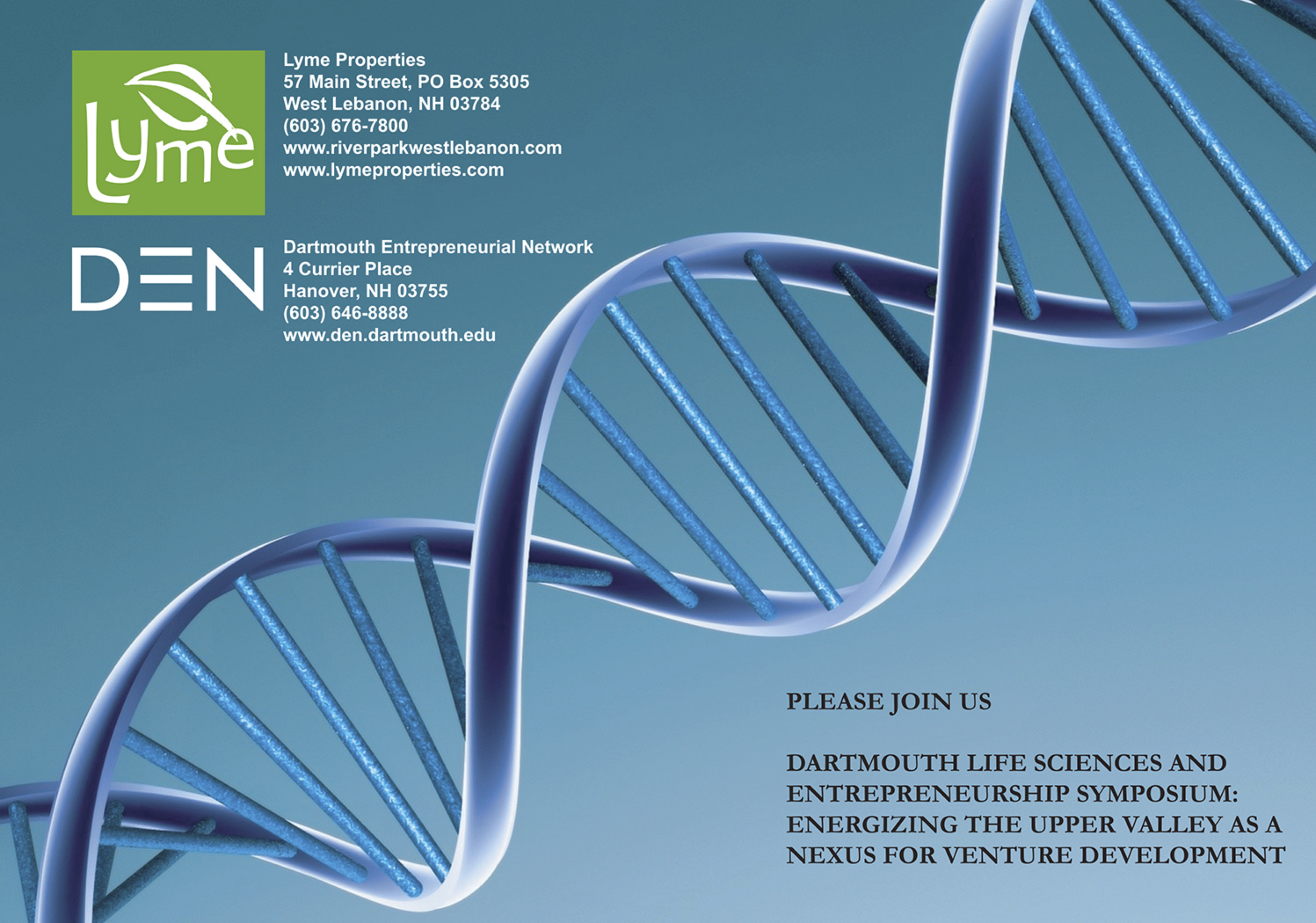 Dartmouth Life Sciences & Entrepreneurship Symposium:  Energizing the Upper Valley as a Nexus for Venture Development