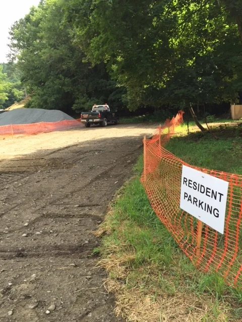 The Resident Parking area was completed, as requested by our neighbors, and topsoil was stockpiled for future use.
