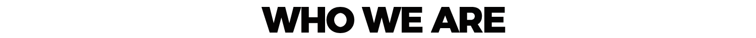 Black text that says 'Who We Are' on a white background.