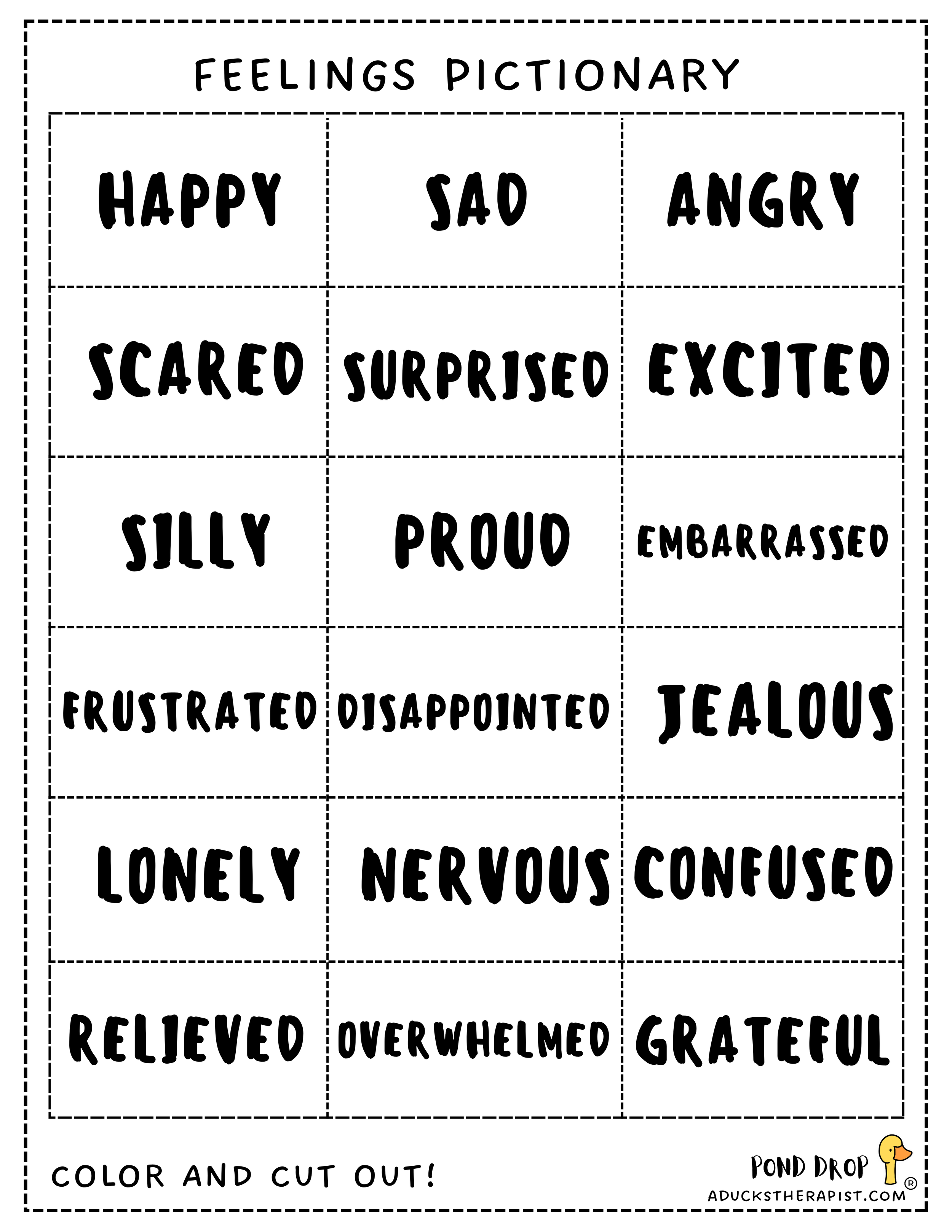  Feelings Pictionary