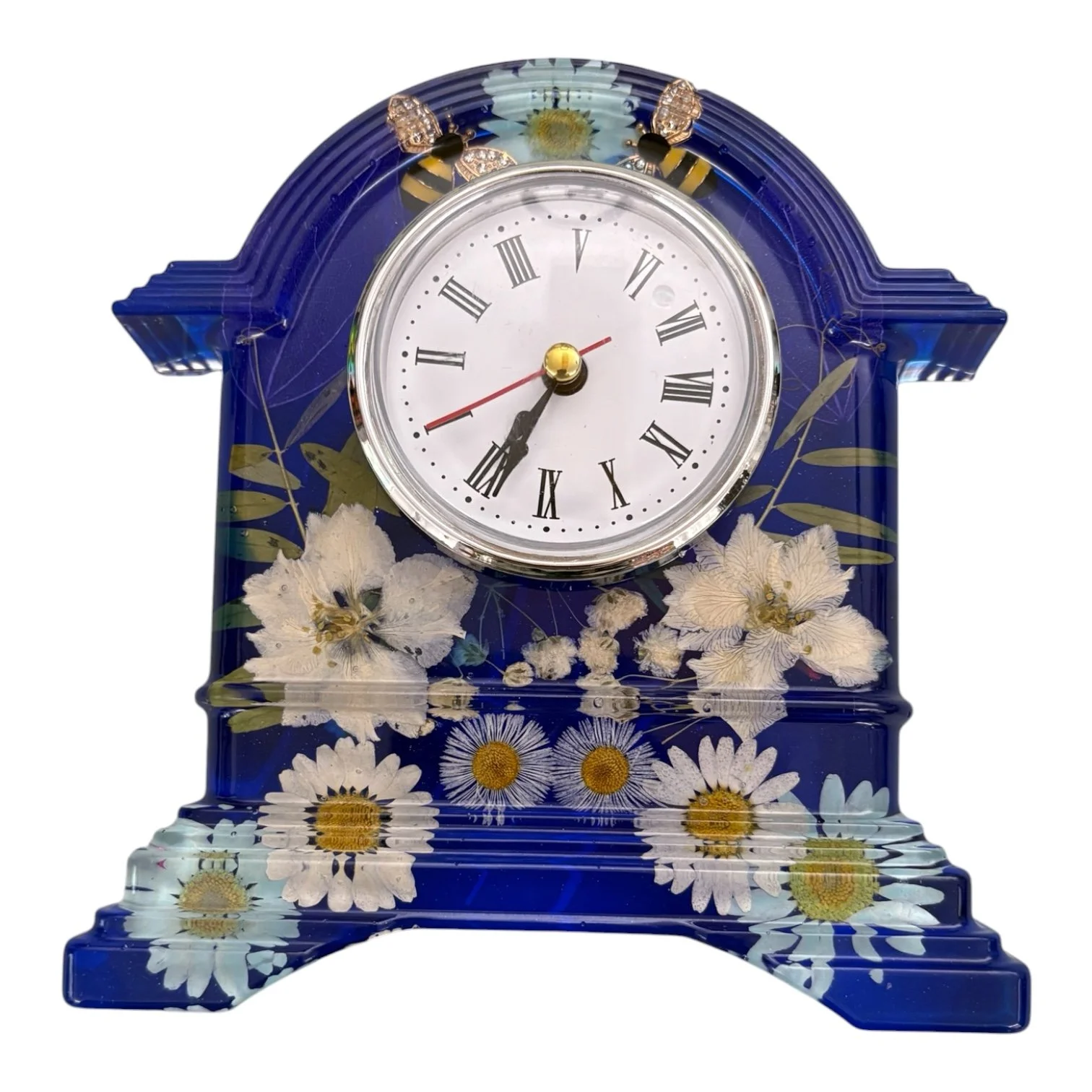 Floral Resin Clock – approximately 6” x 6”