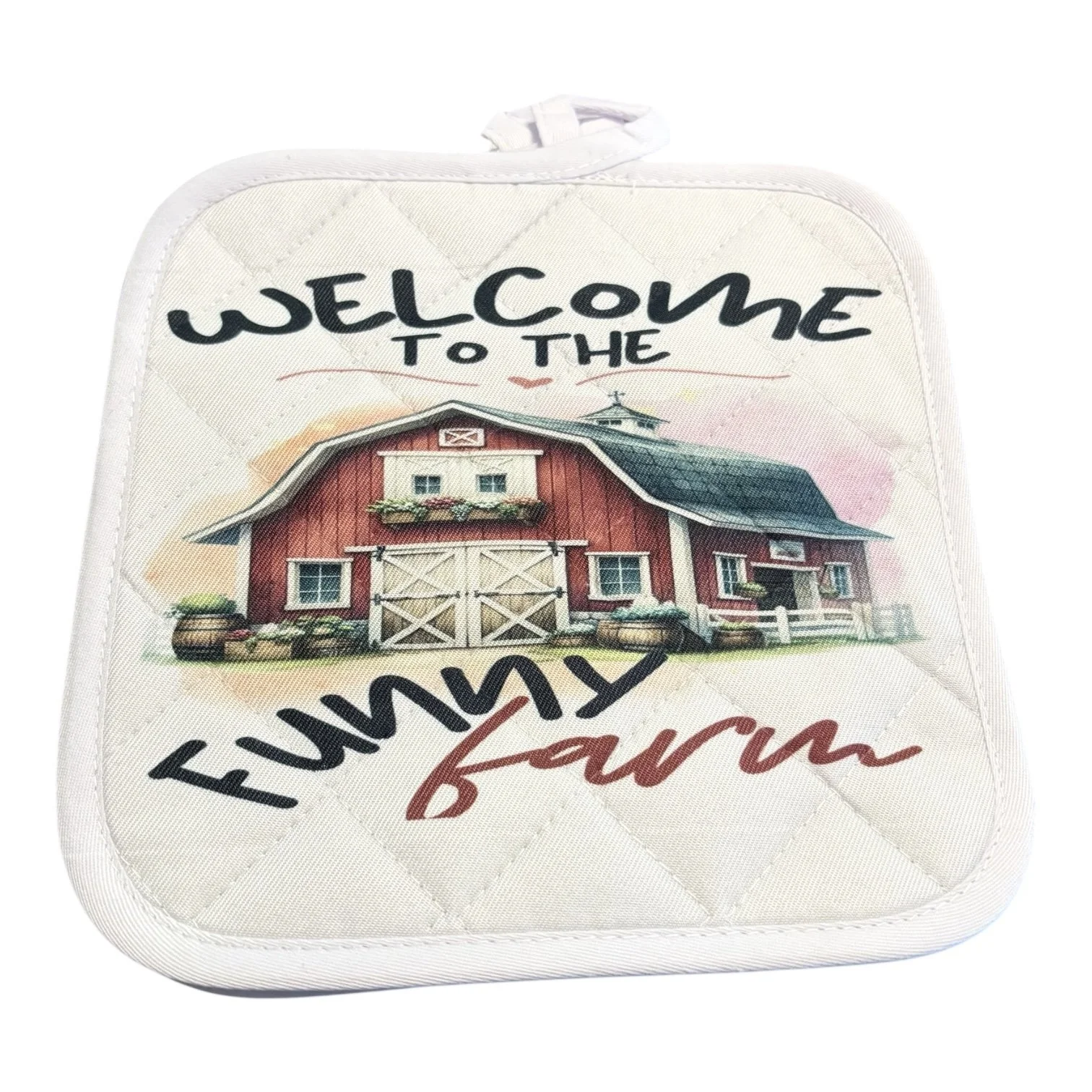 Welcome to The Funny Farm. Pot Holder