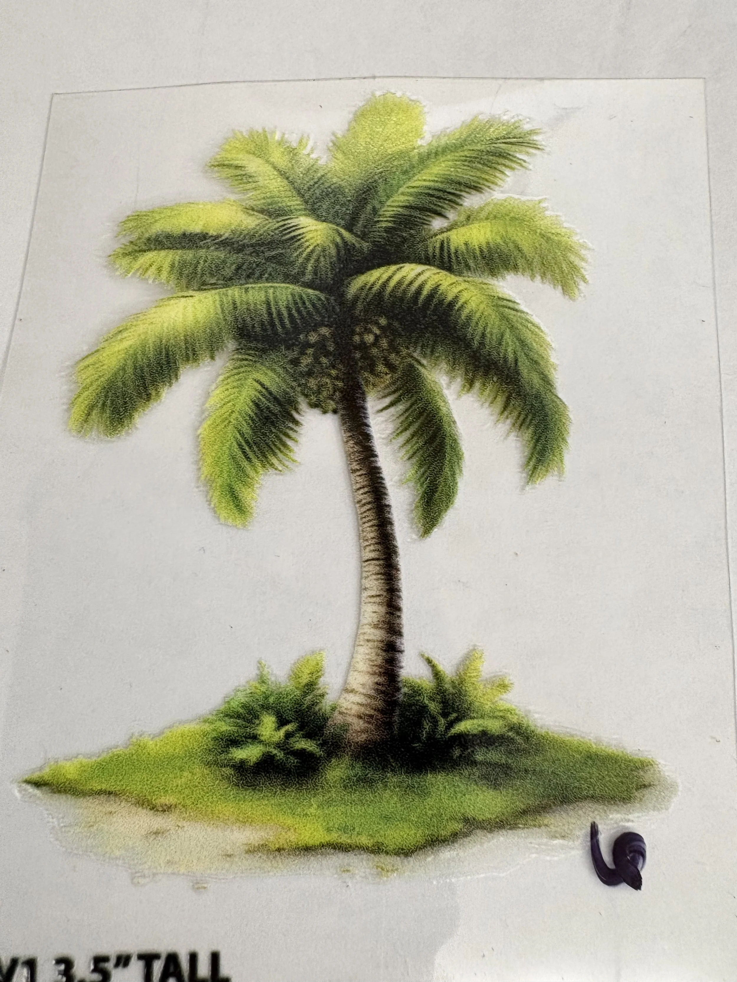 #6 Coconut Palm Tree UV DTF Sticker – 3.5”
