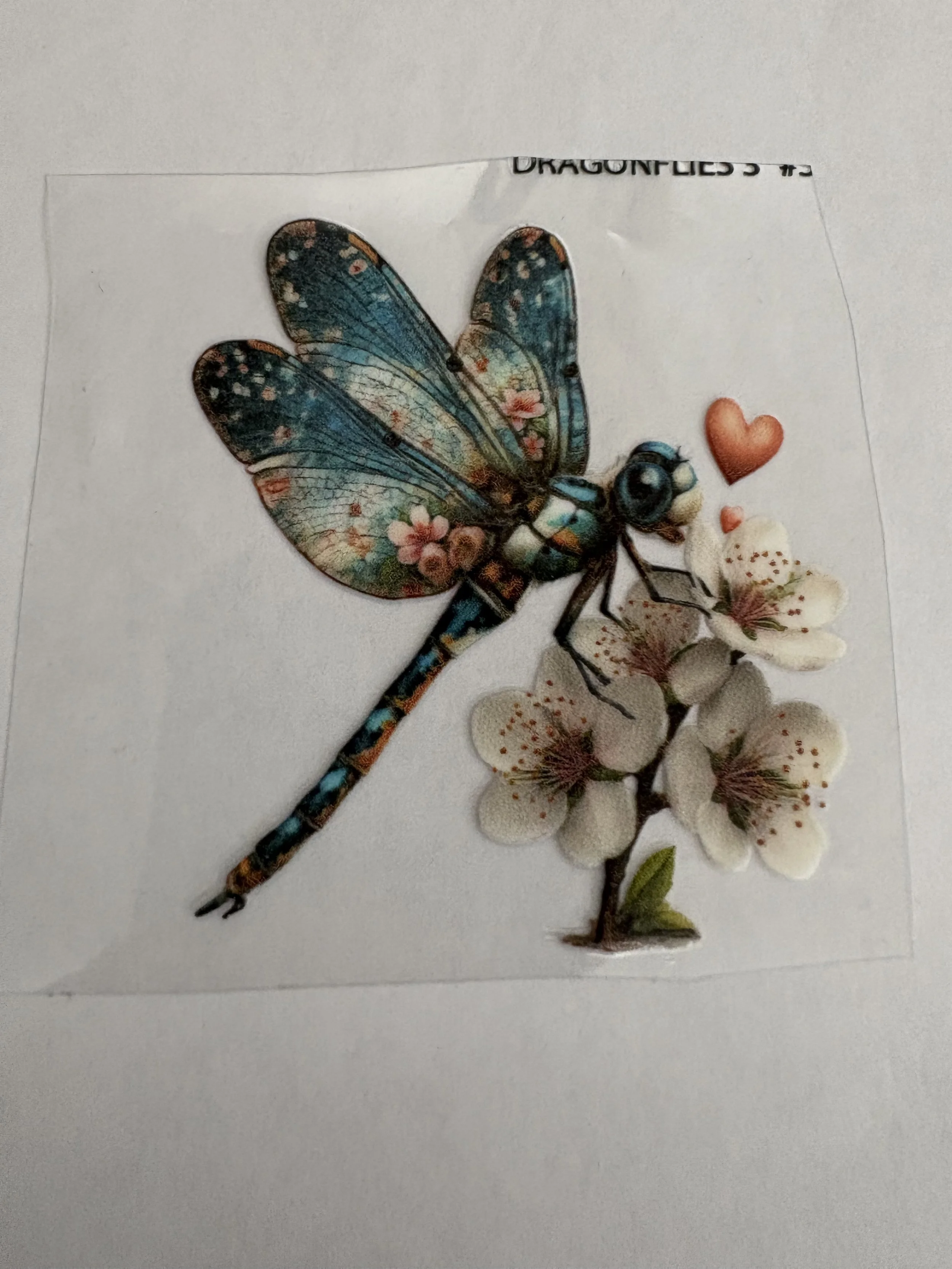 #15 Love & Blossoms Dragonfly UVDTF Sticker – 3x3”