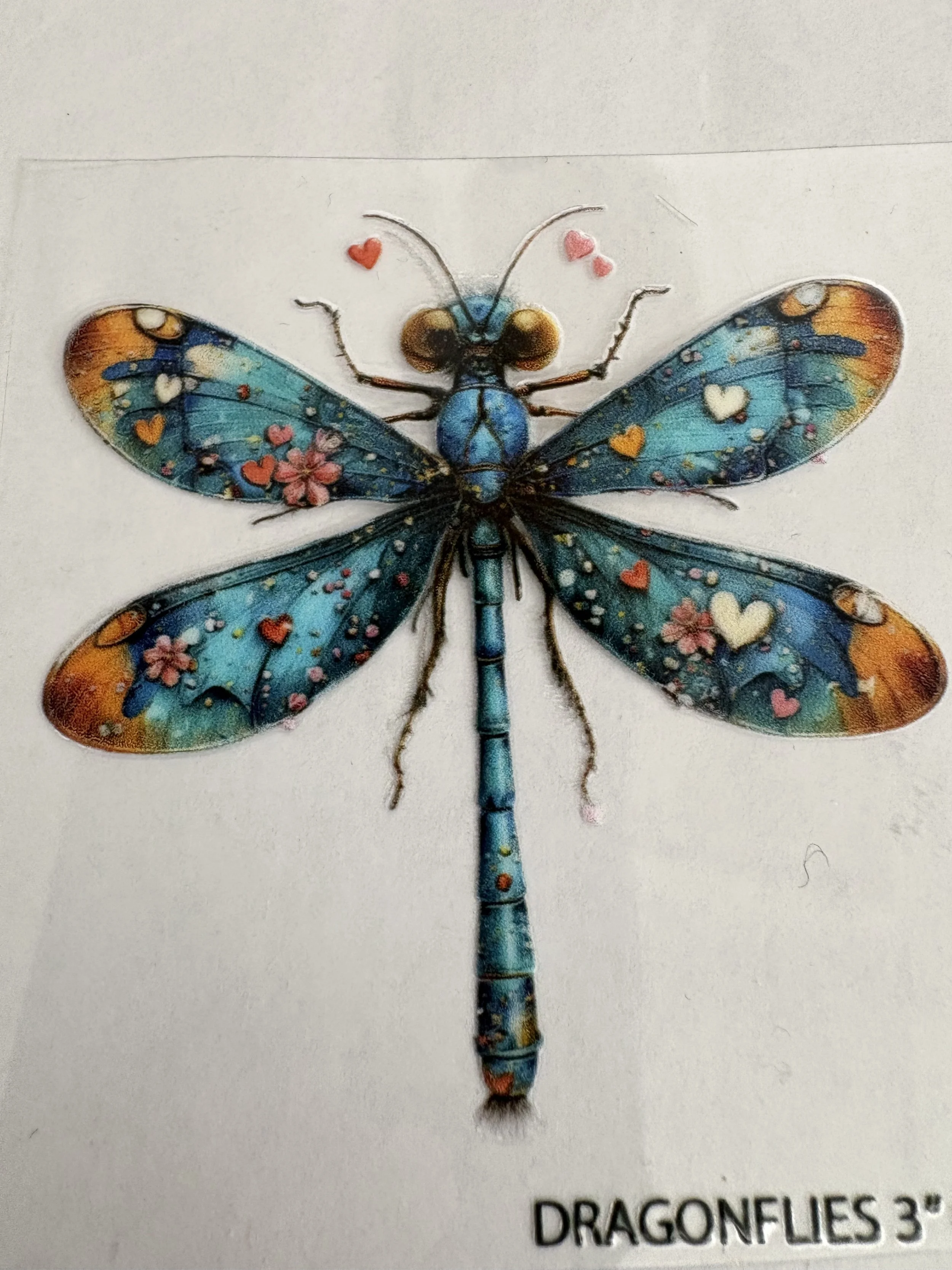 #20 Heart Wing Dragonfly UVDTF Sticker – 3x3”