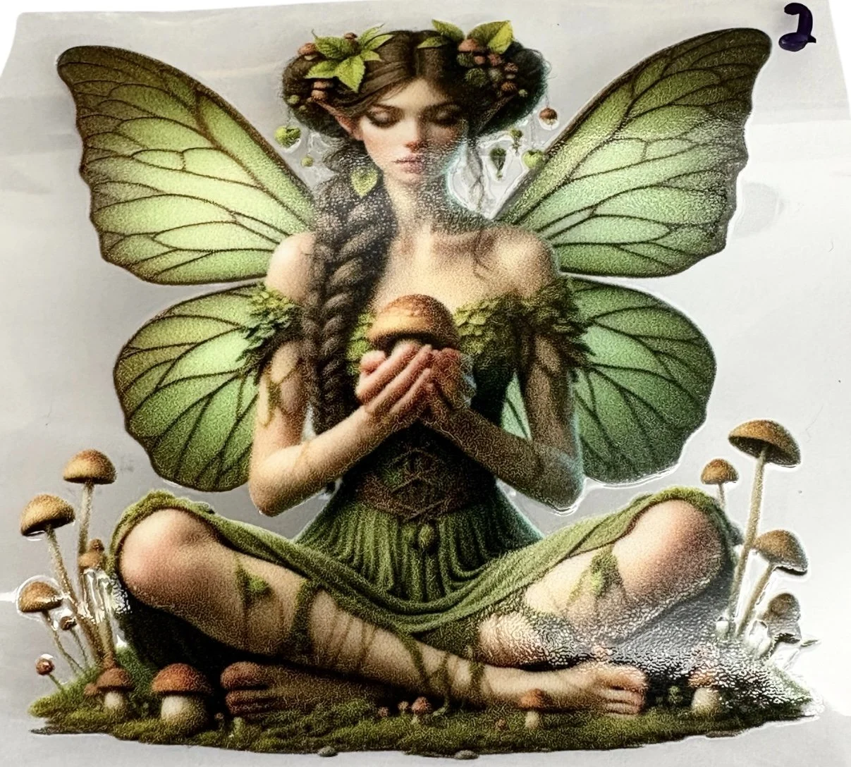 #2 Mushroom Fairy UV DTF Sticker – 3.5”