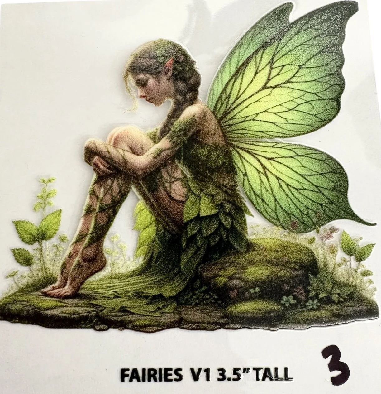 #3 Sitting Woodland Fairy UV DTF Sticker – 3.5”