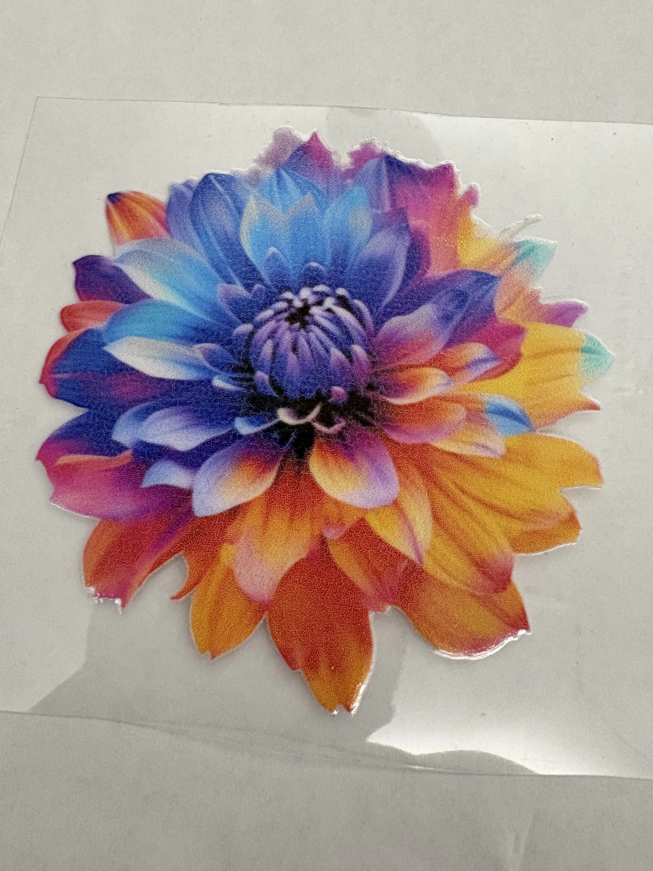 #4 – 3” × 3” Colorful Floral UV DTF Sticker