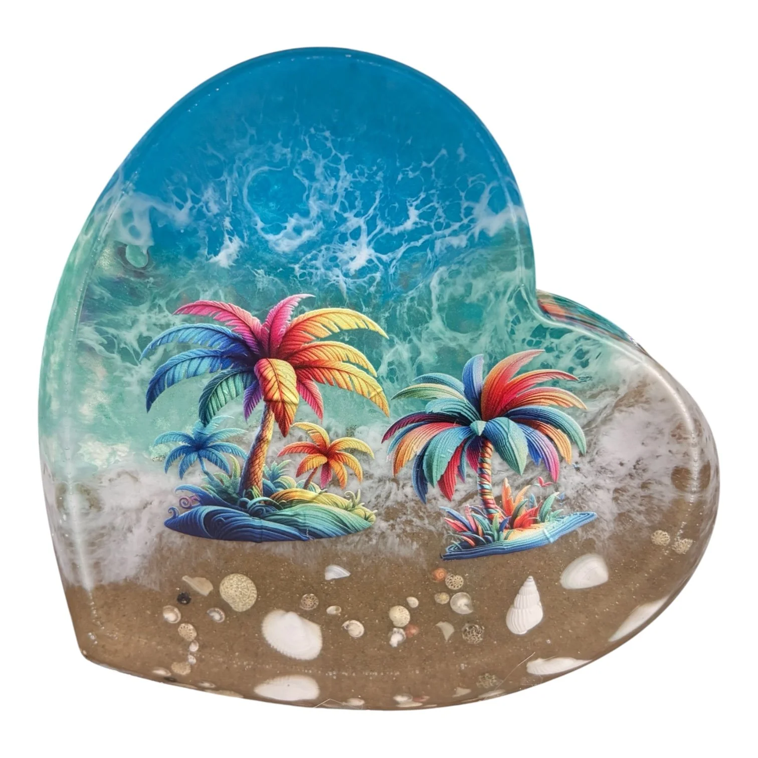 Rainbow Tropical Paradise Heart