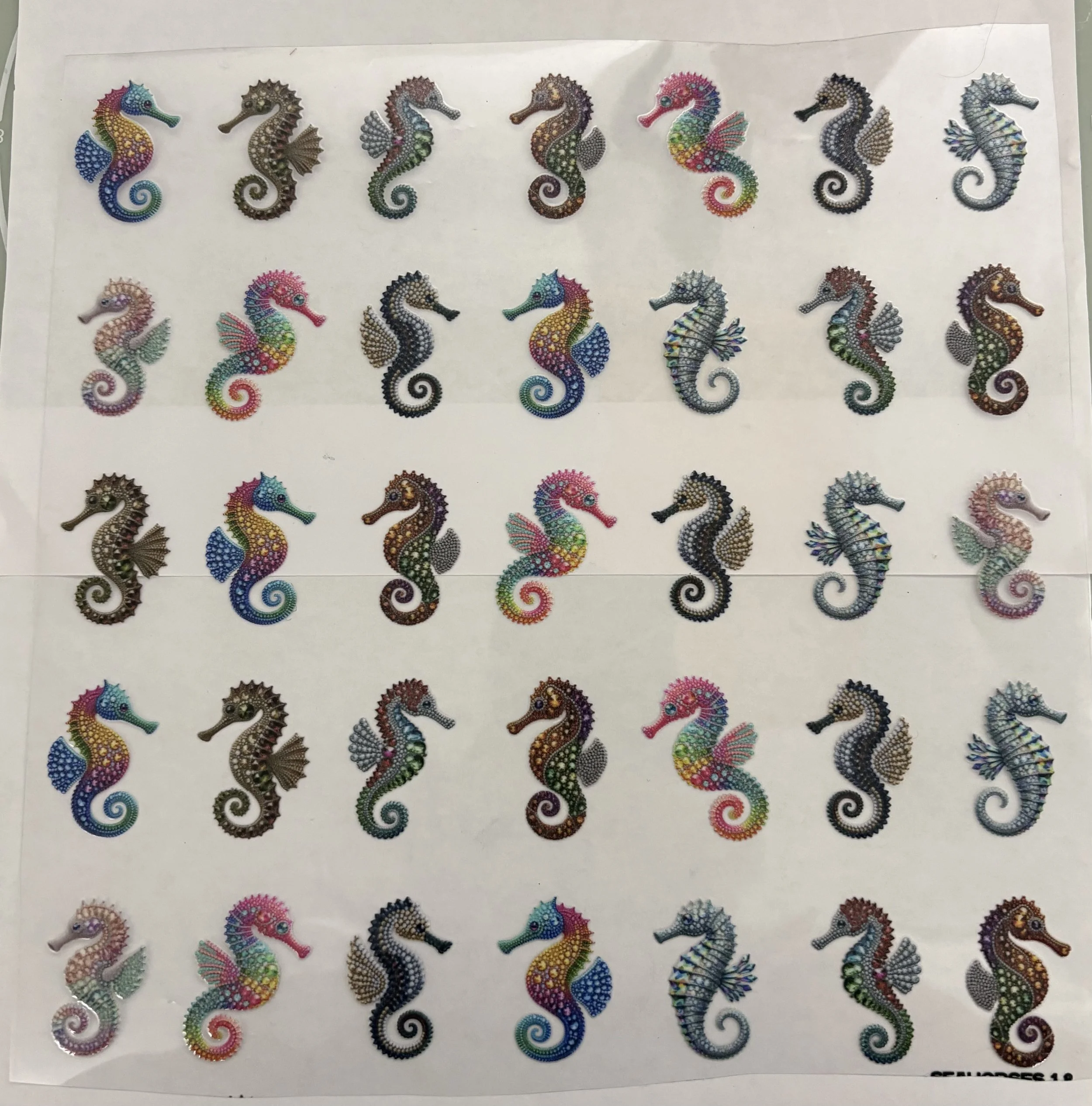 #3 – Seahorse UV DTF Sticker Sheet – Volume 3 – $7.00