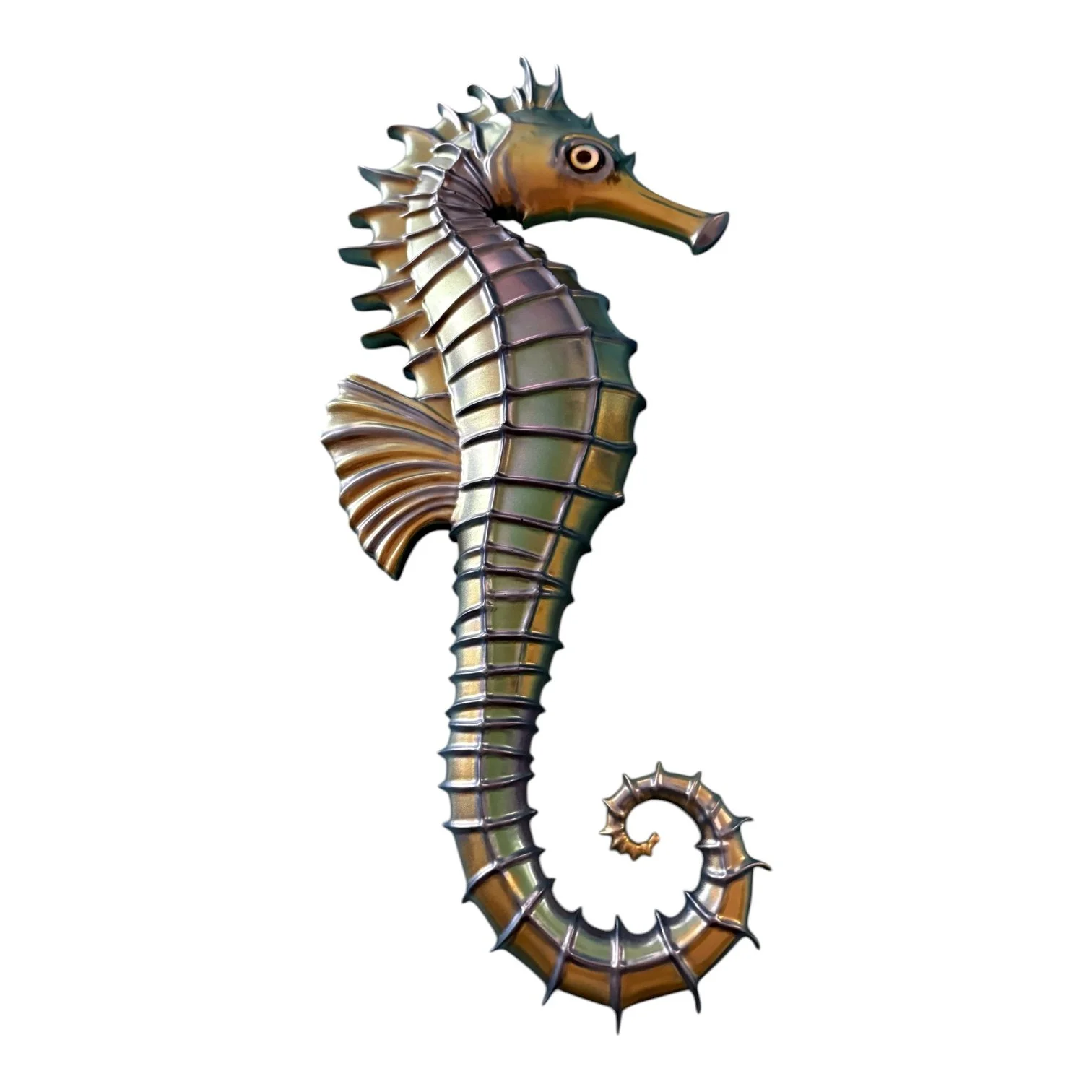 Large Seahorse Wall Hanging – Iridescent Coastal Finish (Approx. 2 ft)