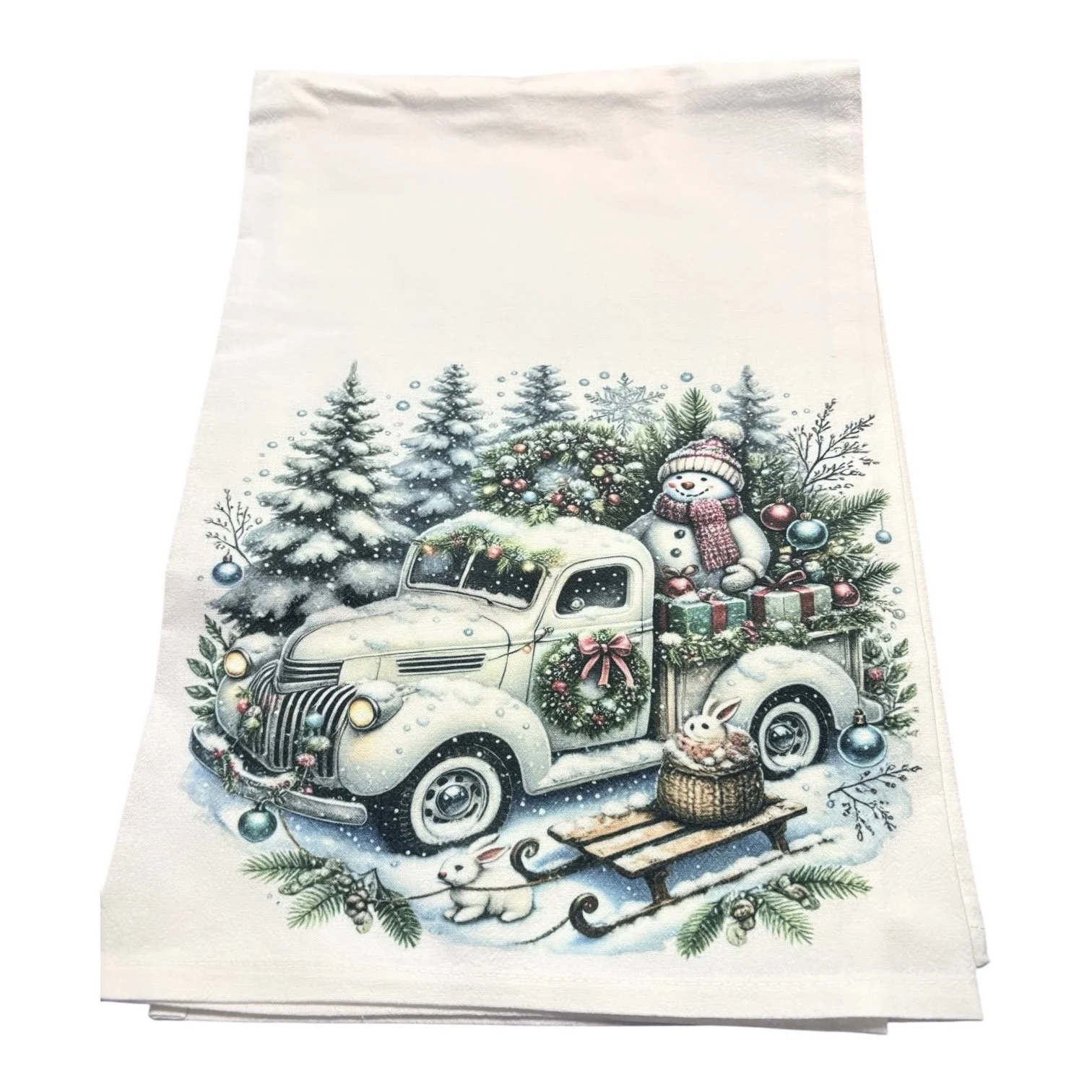 Christmas Snowman and truck