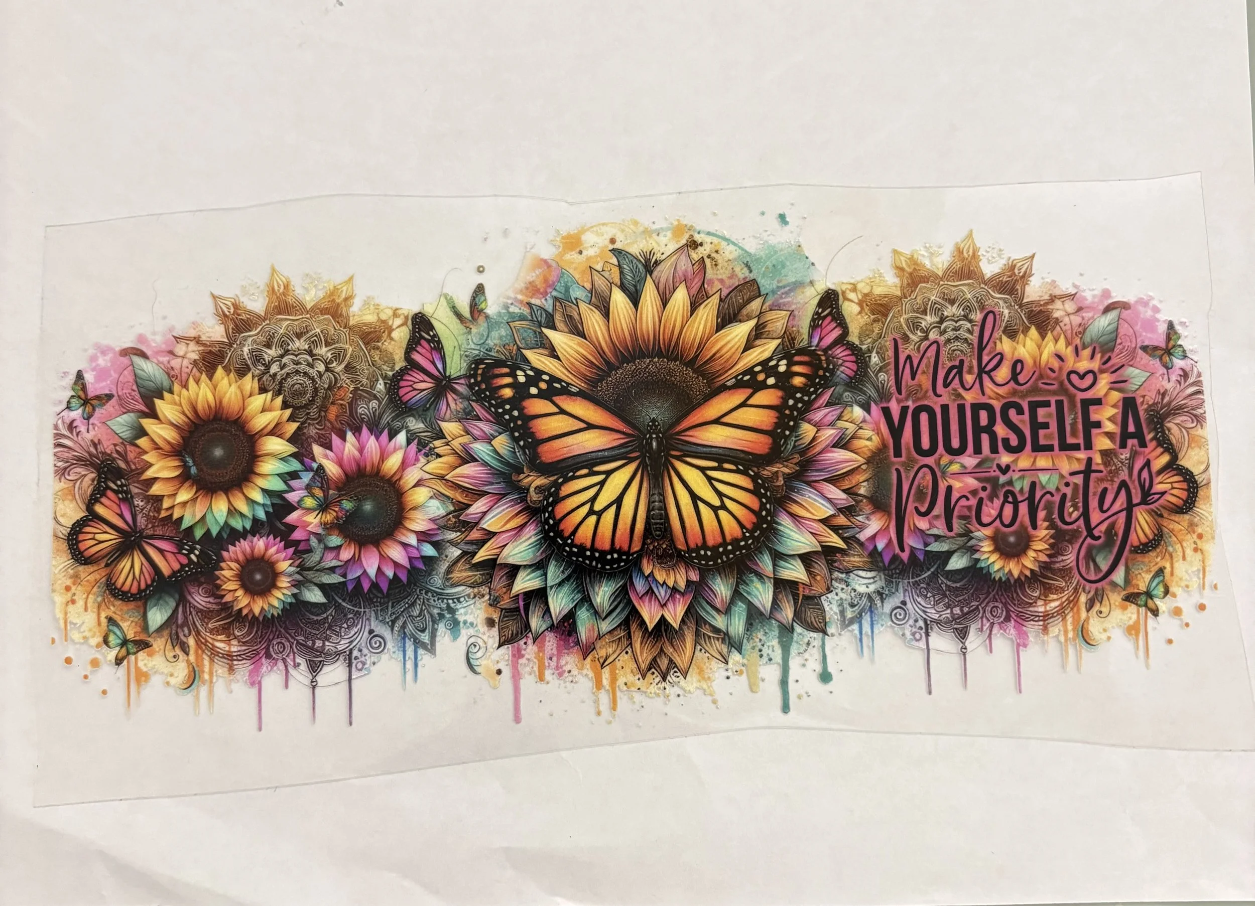 9.75” x 4.5” Make Yourself a Priority – UV DTF Sticker