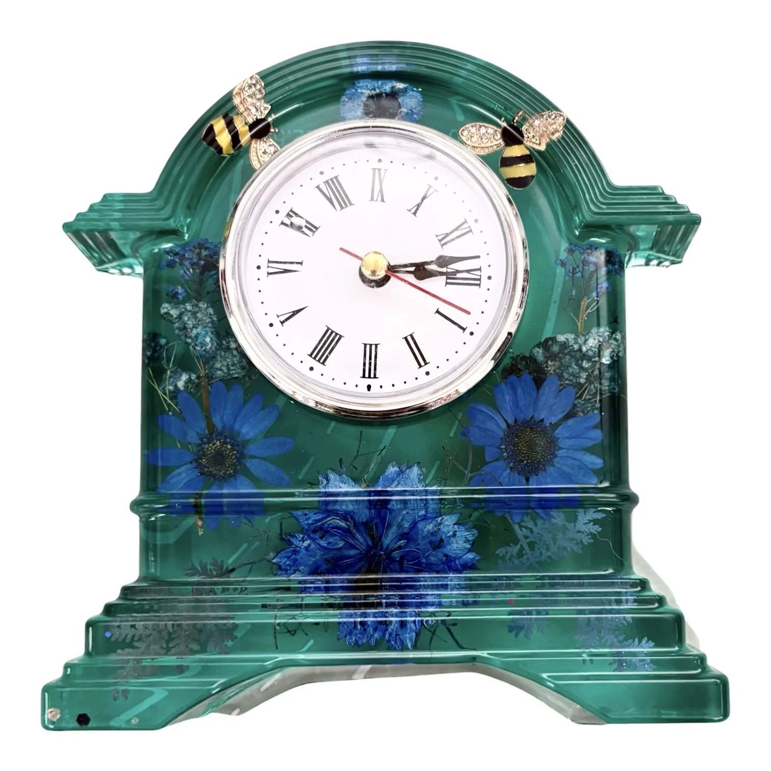 Floral Resin Clock – 6” x 6