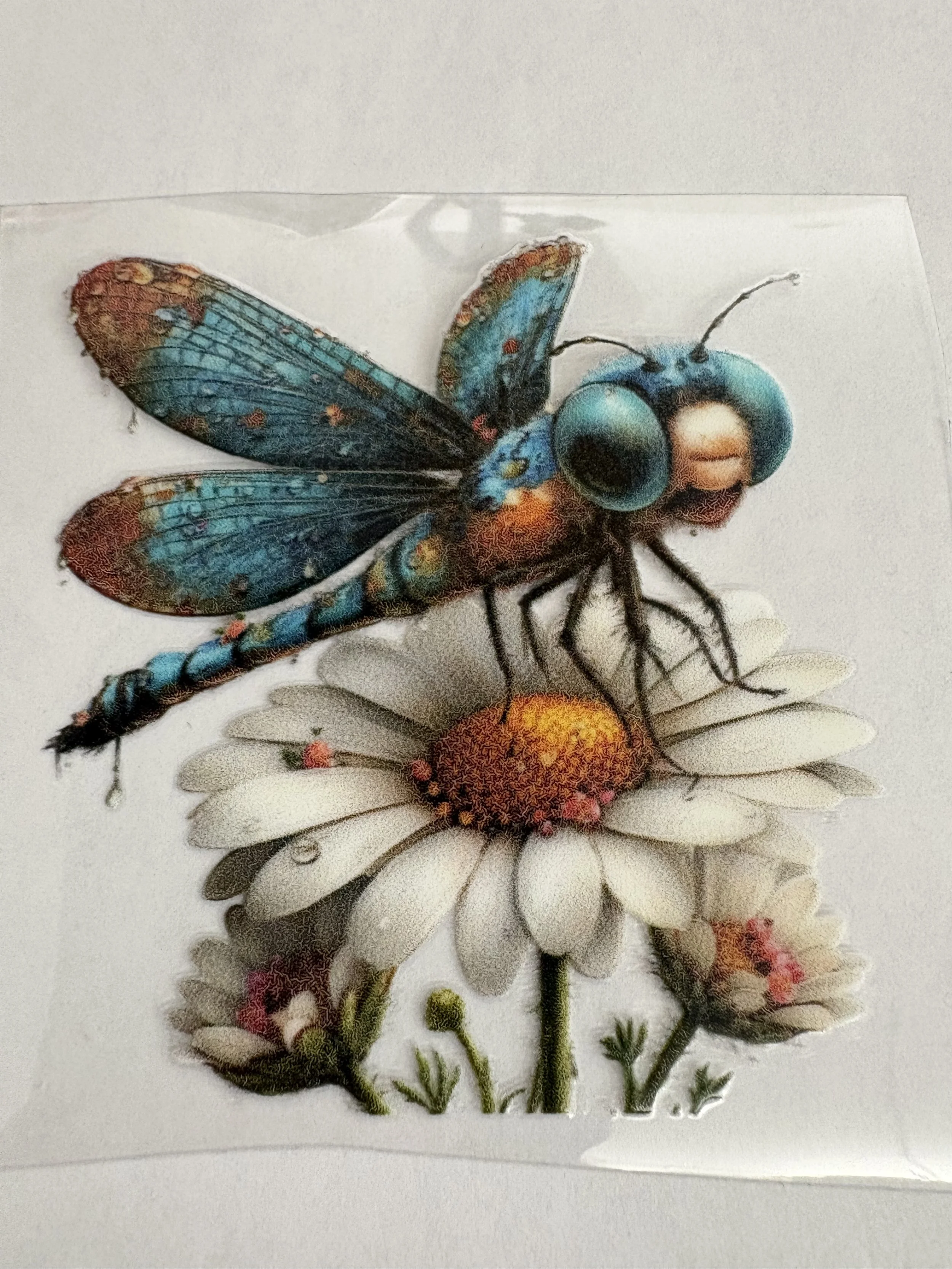 #13 Daisy Dragonfly UVDTF Sticker – 3x3”