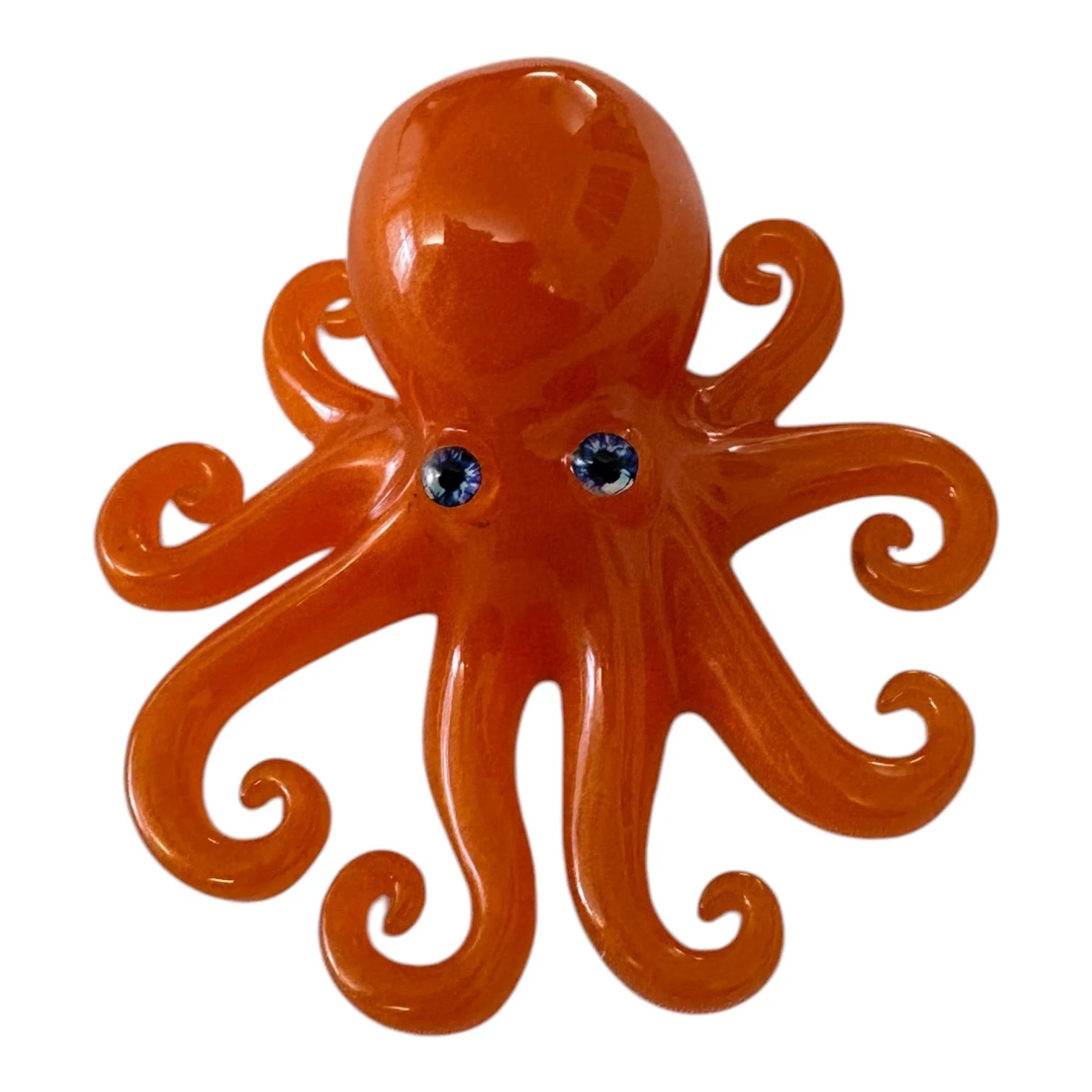 Mini Orange Octopus – Bright & Playful Resin Friend