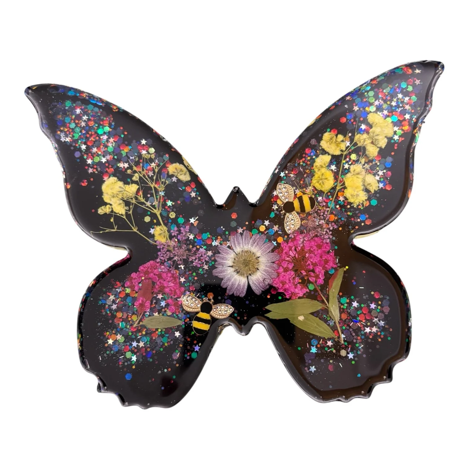 Floral Butterfly Wall Hanging – approximately 5.5” x 6” x 1