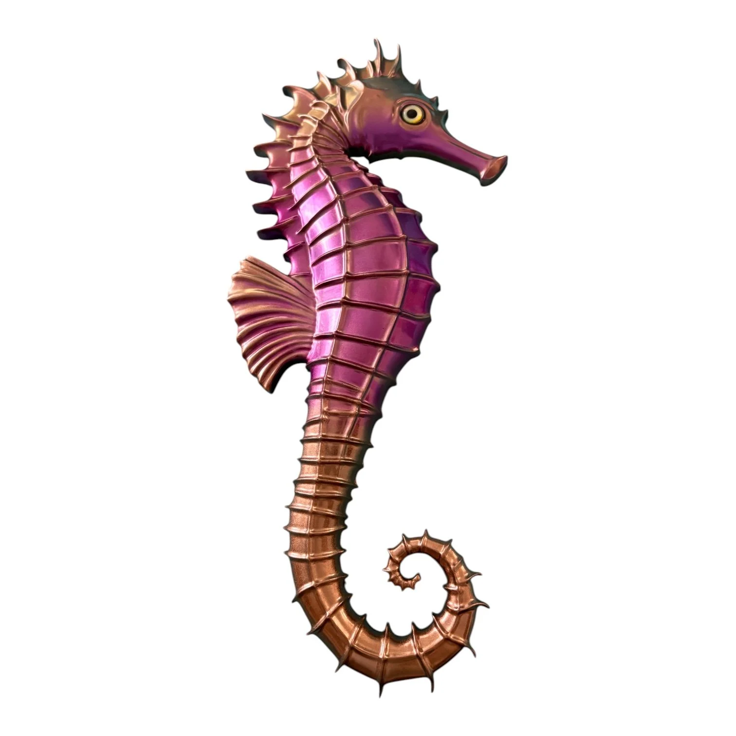Large Seahorse Wall Hanging – Pink & Copper Finish (Approx. 2 ft