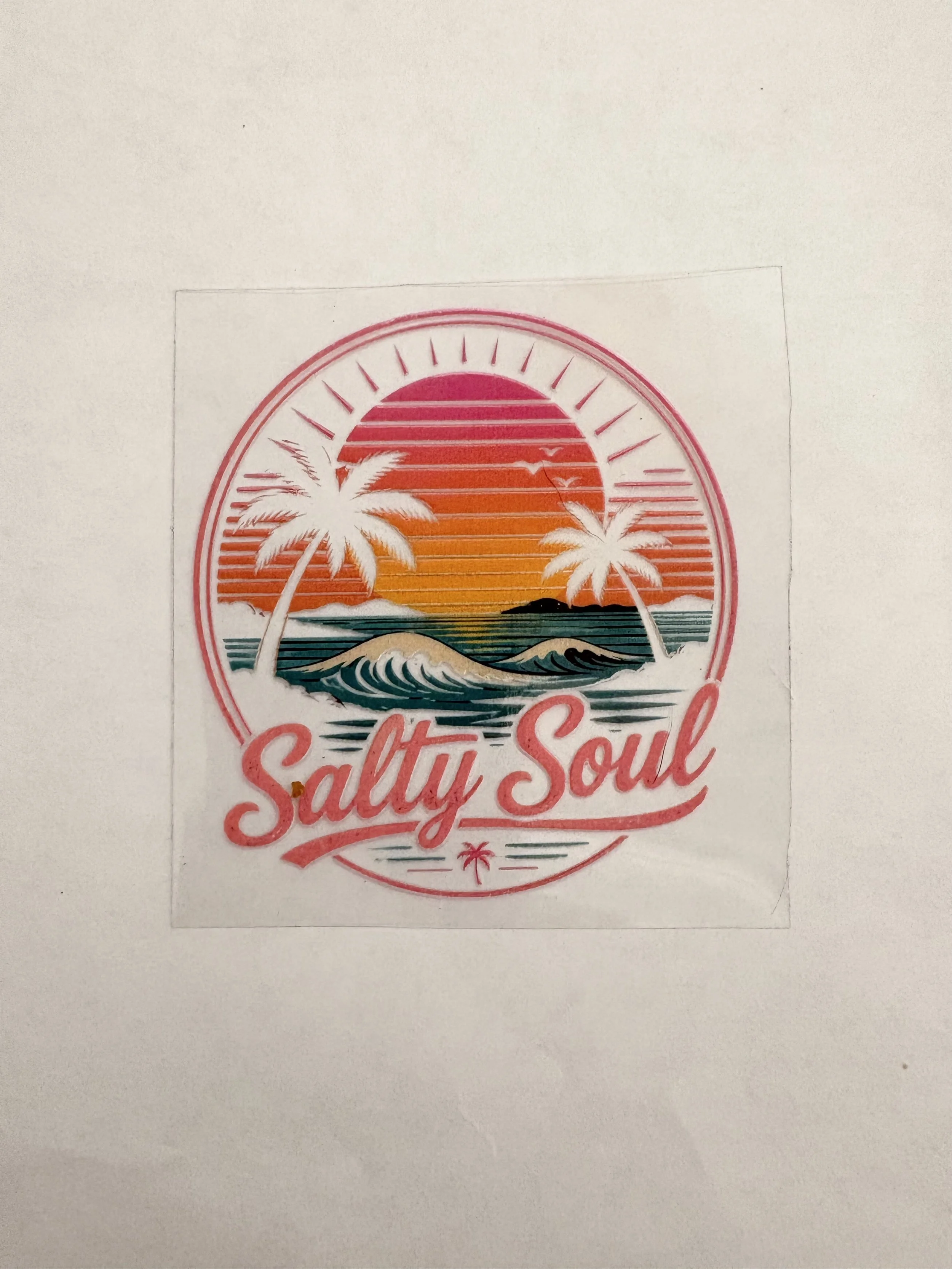 2.5” x 3” Salty Soul Sunset – UV DTF Sticker