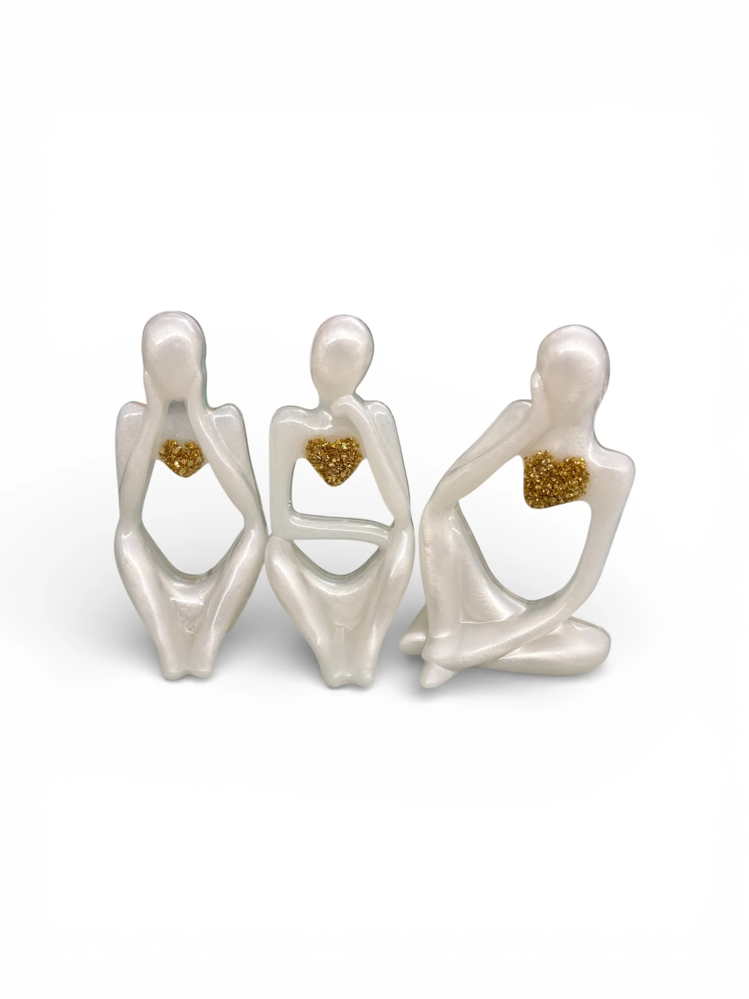 Thinking People White With Gold Hearts