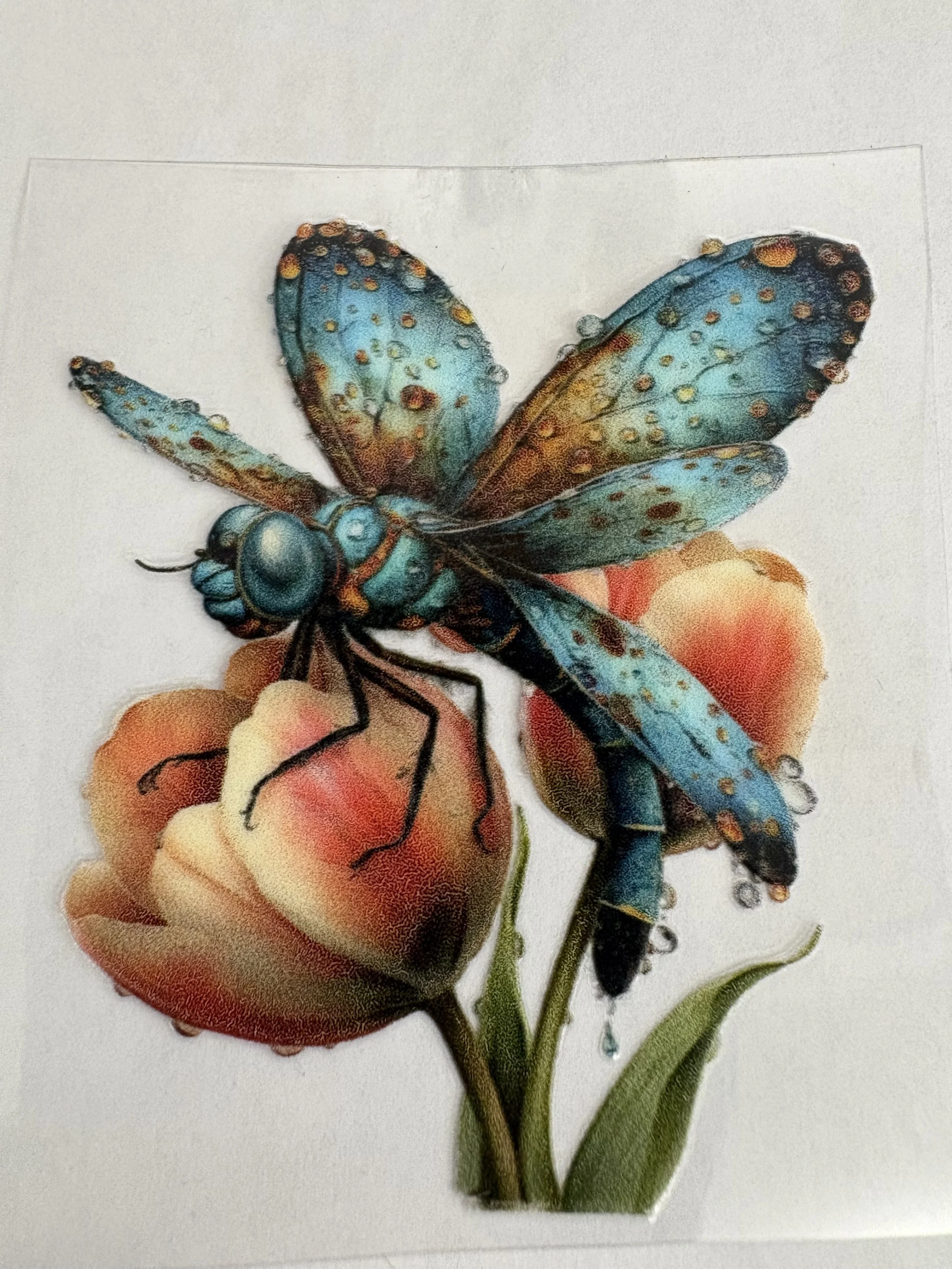 #25 Rose Garden Dragonfly UVDTF Sticker – 3x3”