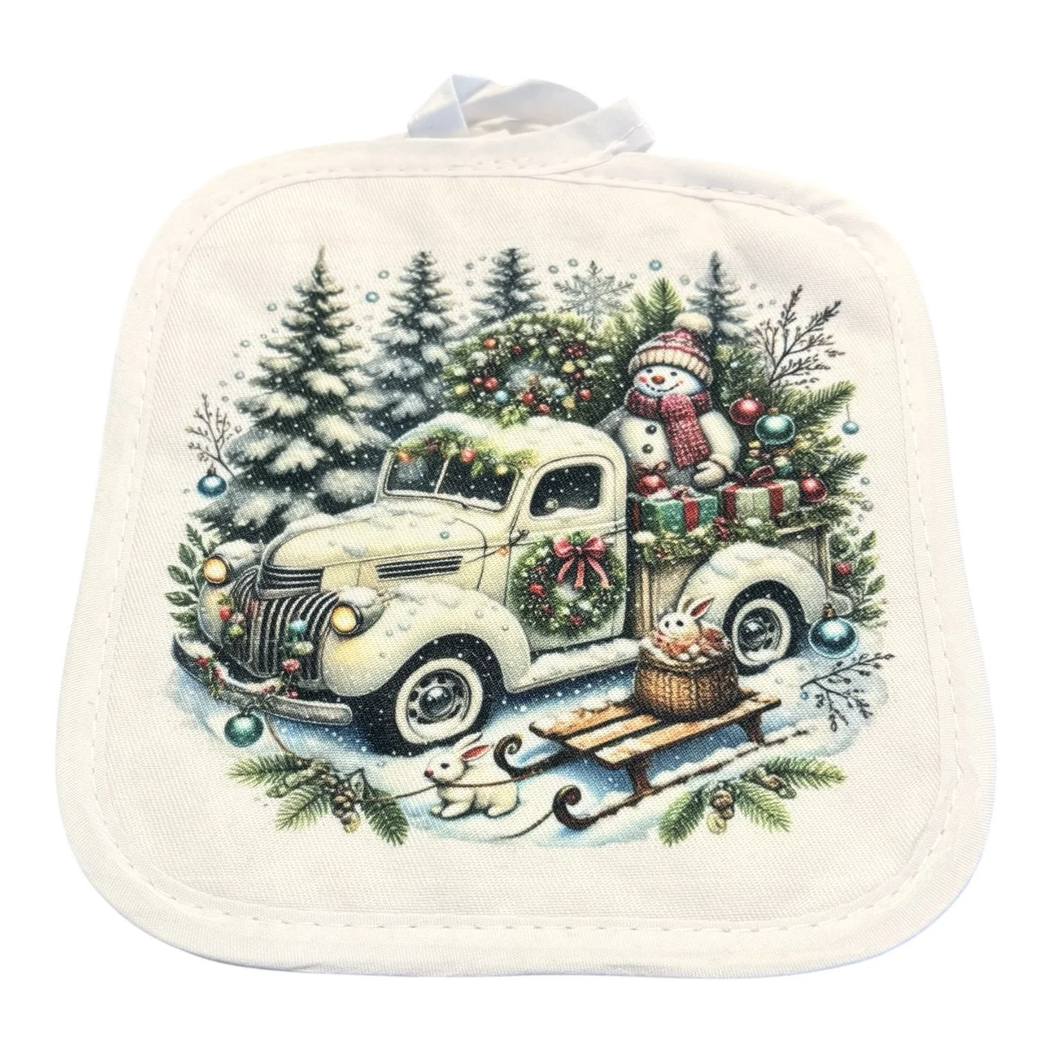 Vintage snowman truck Christmas