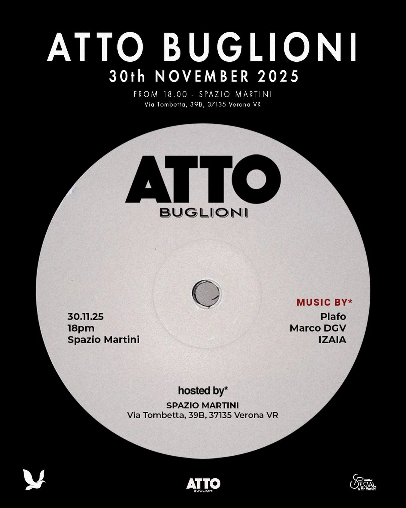Winter season💃🏽 30.11.2025
h18.00

🎧Sound selection
Plafo - Marco DGV - IZAIA
📍Via Tombetta, 39B, 37135 Verona VR

🎟️Per prenotare
registrarsi all&rsquo;evento tramite il link in bio