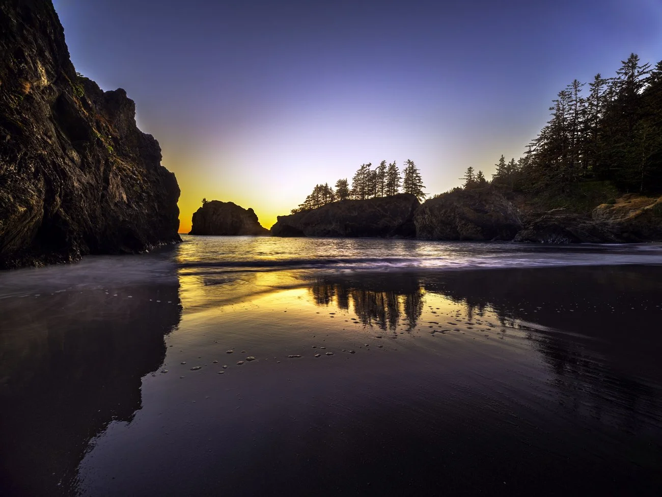 Secret Beach Sunset Reflection
