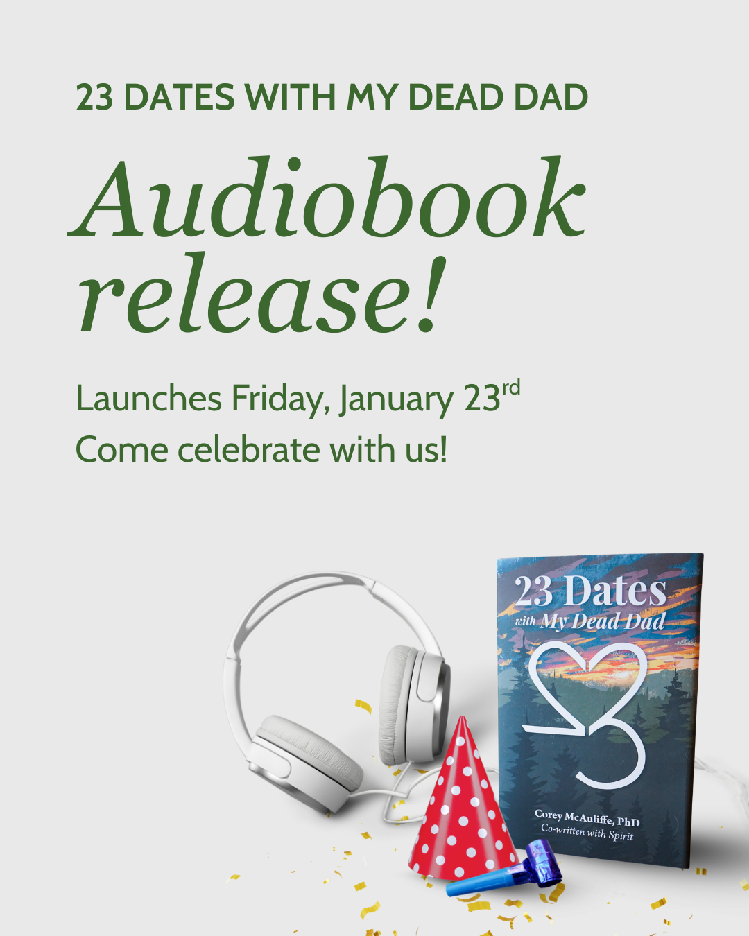 Launch event graphic for Corey McAuliffe, 2025