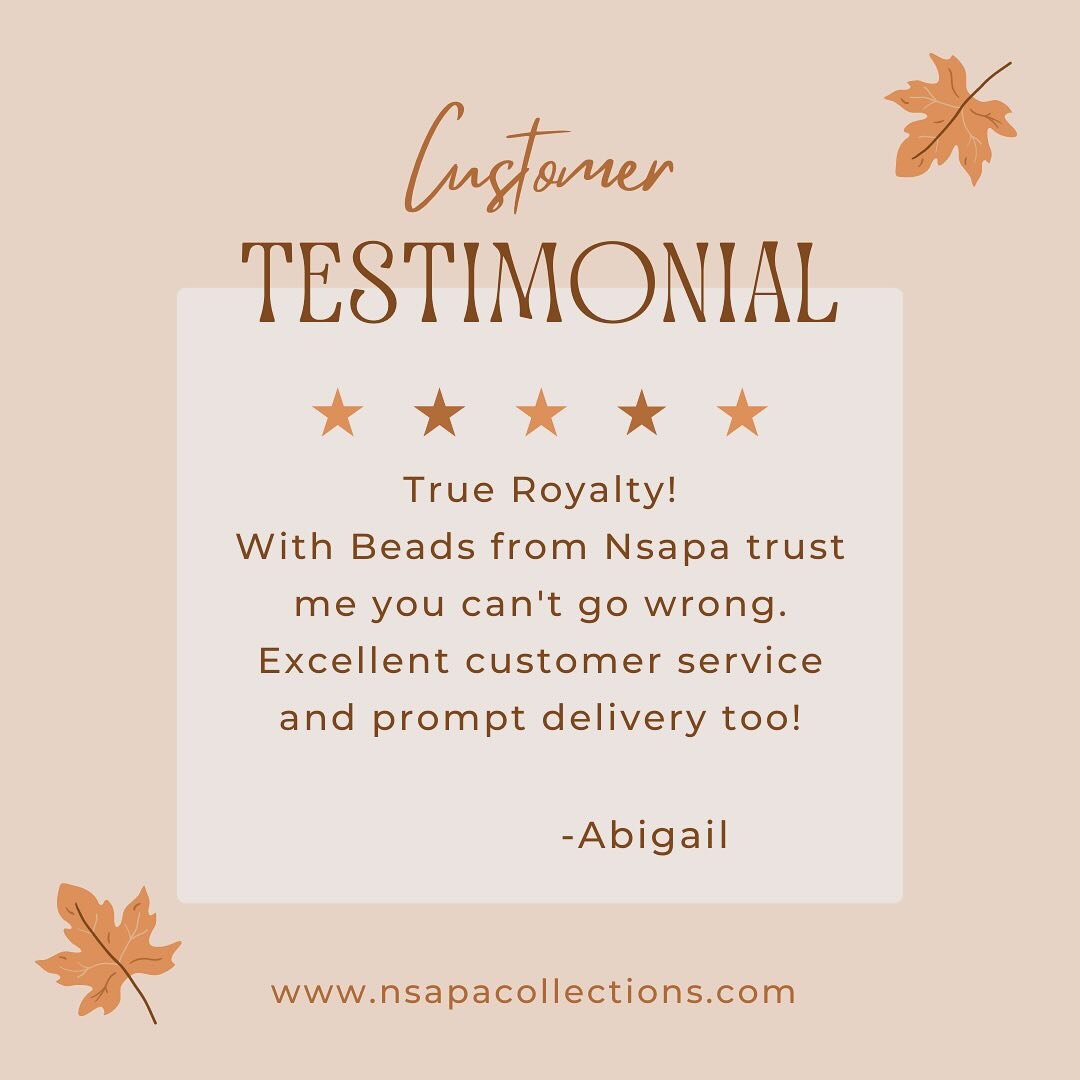 ✨Sending a big thank you to all our amazing customers, especially those who&rsquo;ve been with us for so long, leaving their heartfelt reviews on our website. 
Abigail, thank you for being part of our journey!🧡

📍Website link: www.nsapacollections.