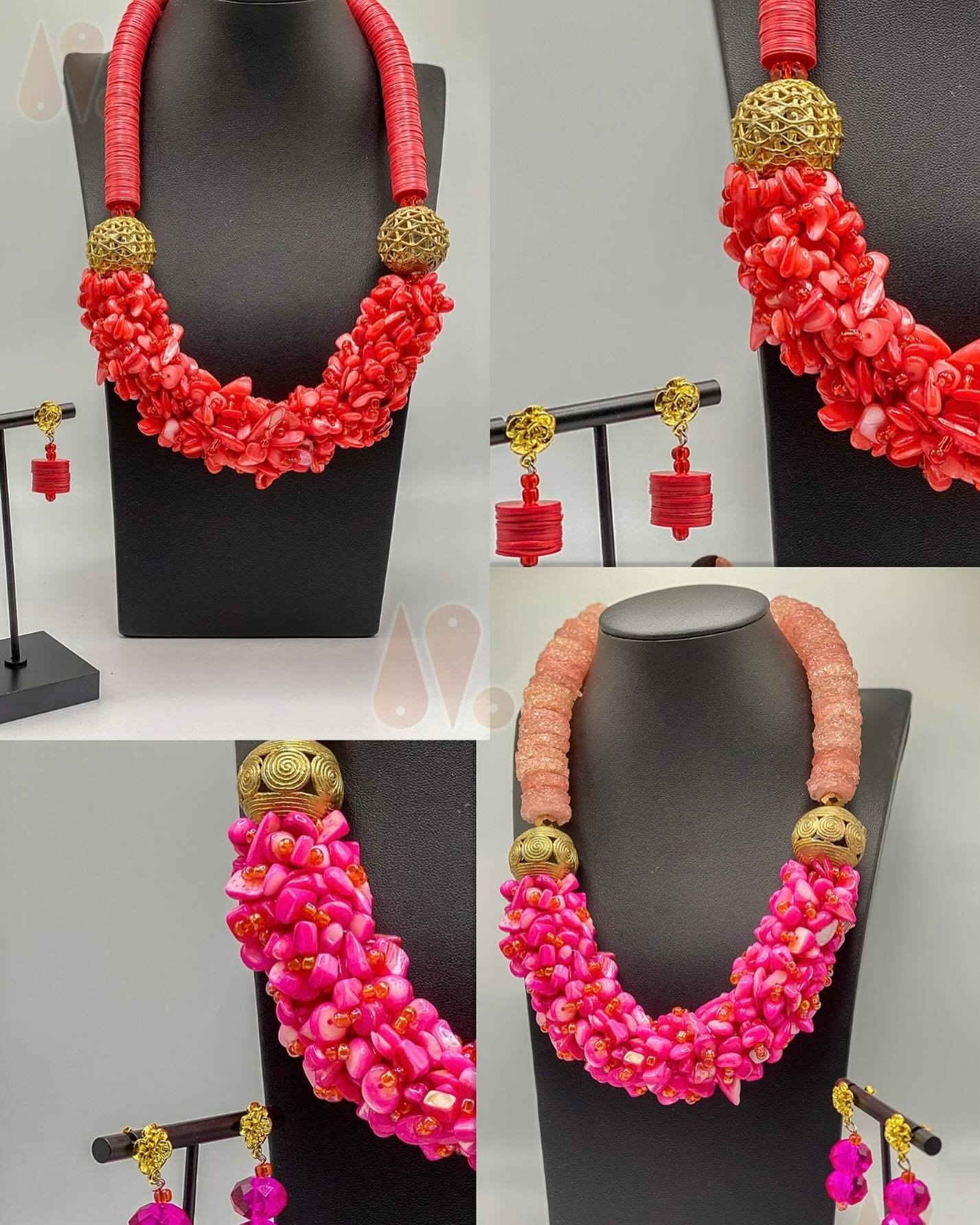 ✨Make a statement with this eye-catching beaded necklace! Crafted with chip stones, vinyl, and brass pieces in vibrant red and pink shades.❤️💕

NB: Pieces are all SOLD OUT🚫

Visit our website for stunning array of beautiful beads⬇️

📍Website link: