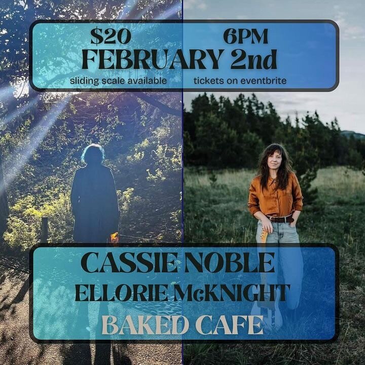 A cozy evening of live music 😎
Excited to double bill with Cassie Noble!

Doors at 6, music 6:30-8pm
Tickets 20$ via eventbrite link in my bio
Sliding scale available-if funds are a barrier don&rsquo;t hesitate to DM me! 

Mega thx to @bakedcafeandb