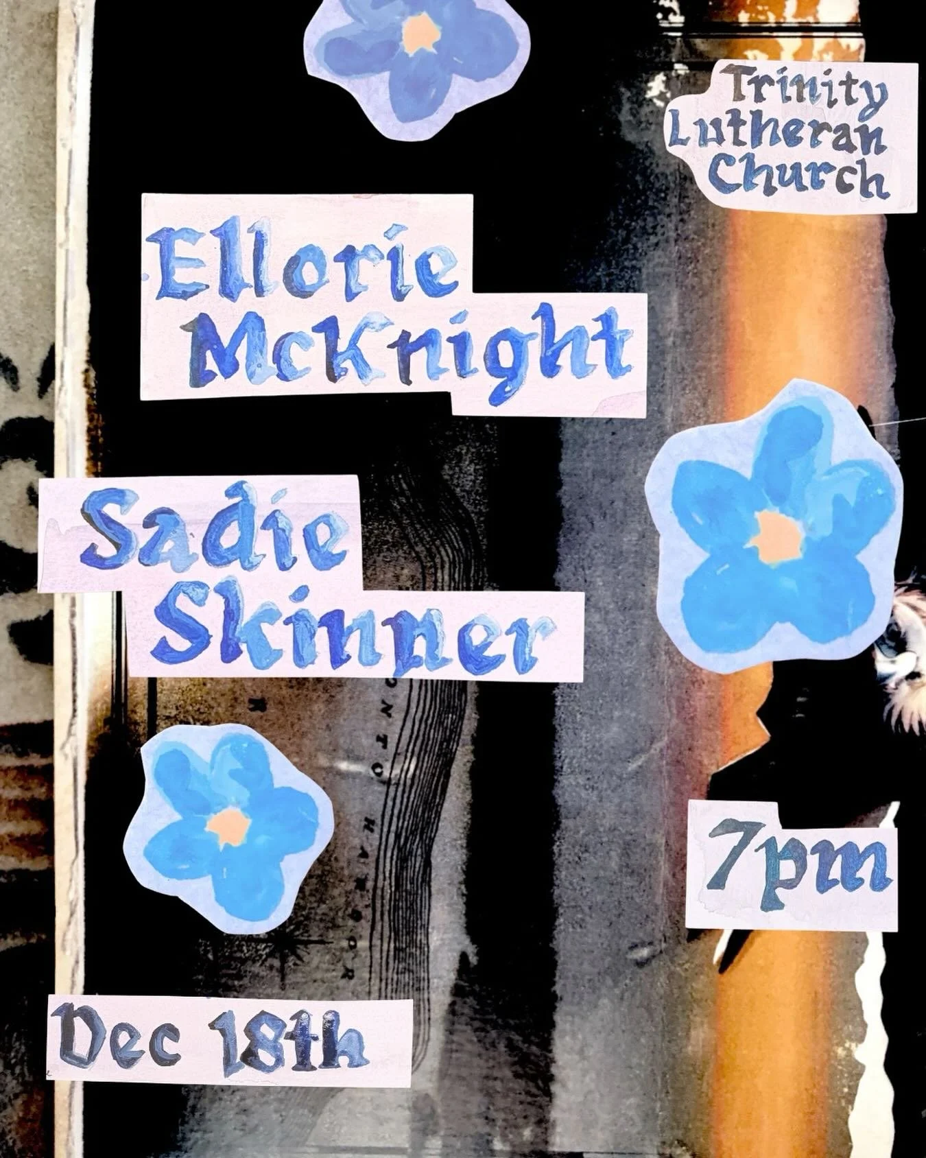 Whitehorse! 
✨ show announcement ✨

A cute cobill on Thursday December 18 at the Trinity Lutheran Church. Doors at 7pm, music from 730pm til 9pm ish. 

Tickets (15-25$ sliding scale) available at the link in bio. There will be tea and snacks availabl