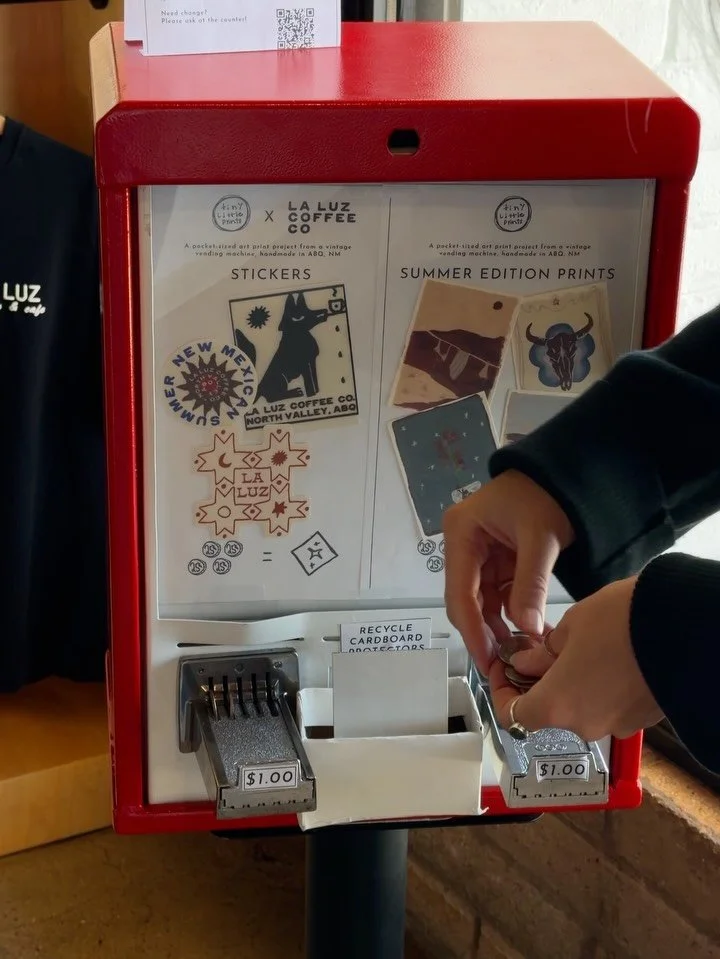 Spring is in the air!!! The vending machine is back with new La Luz Stickers (Finally) And Seasonal Prints by @izzyizcreative !!! Mother&rsquo;s Day Flowers in shop this weekend by @oldiesflowerco 💗 And your favorite crew serving up the best seasona