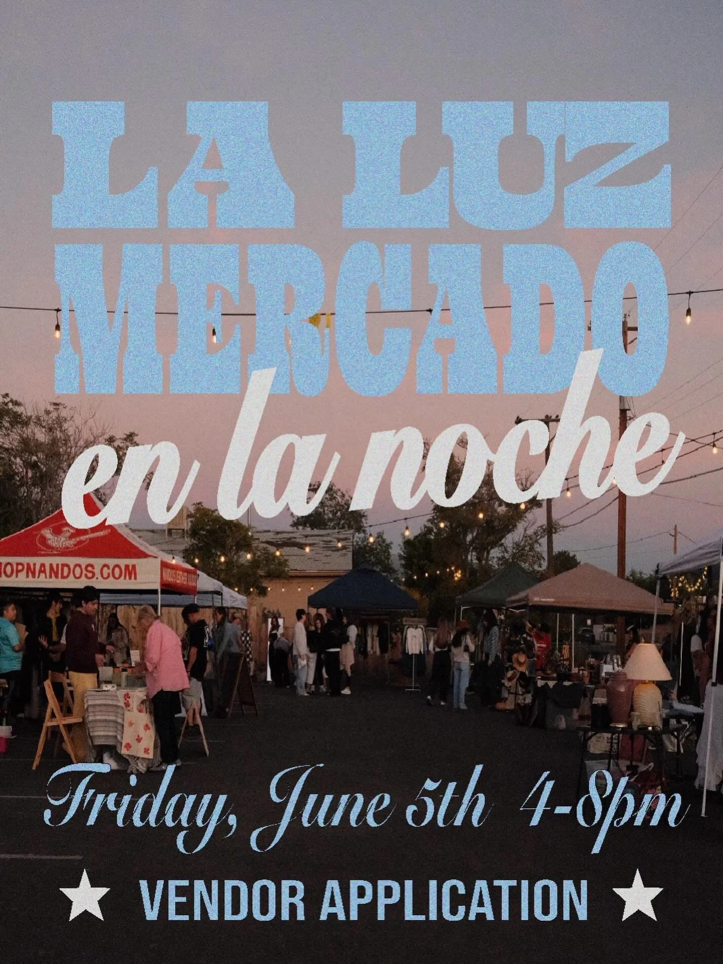 Let&rsquo;s start the summer right with another Mercado! This time en la Noche 🌟 

Vendor Application is now open and linked in our bio!