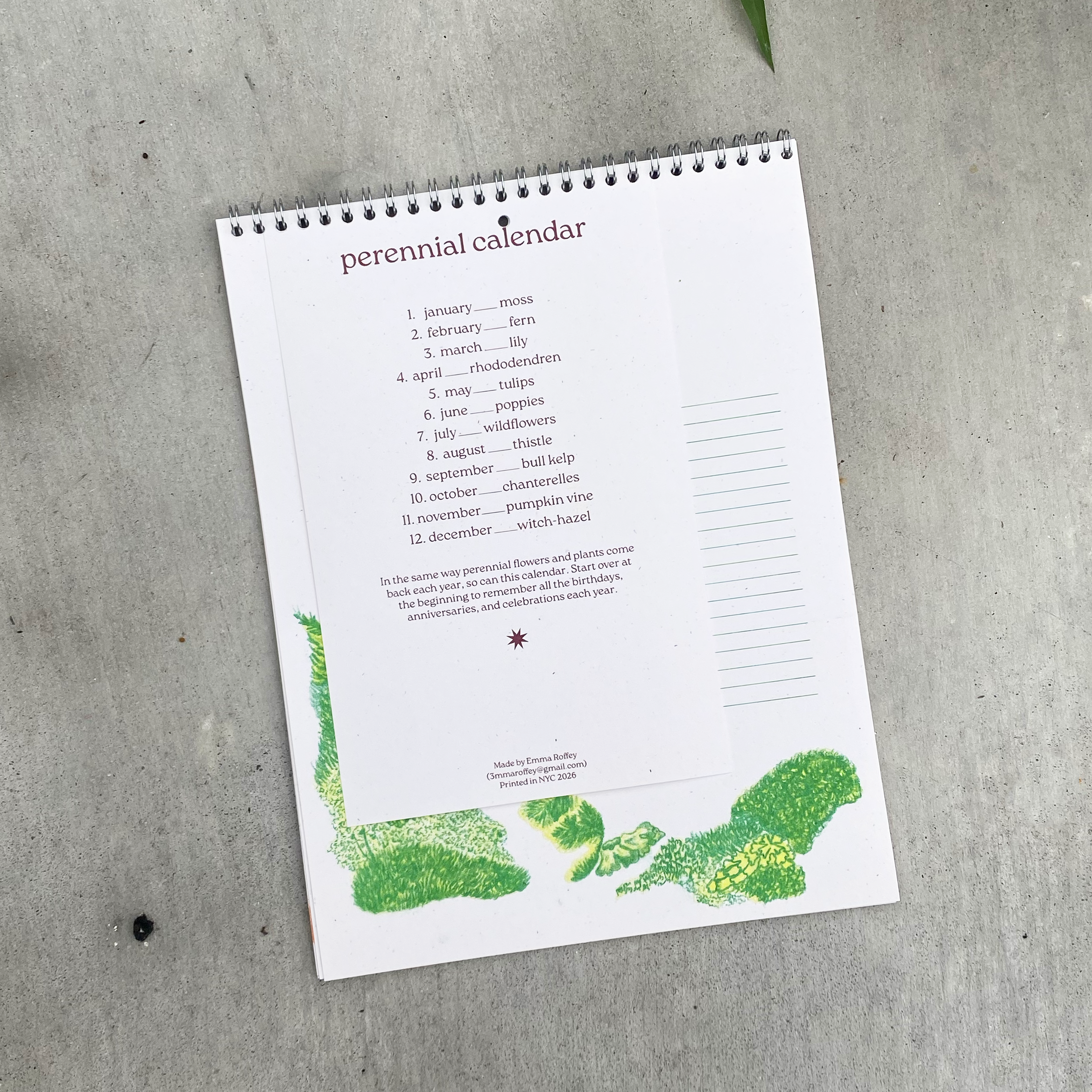 perennial calendar