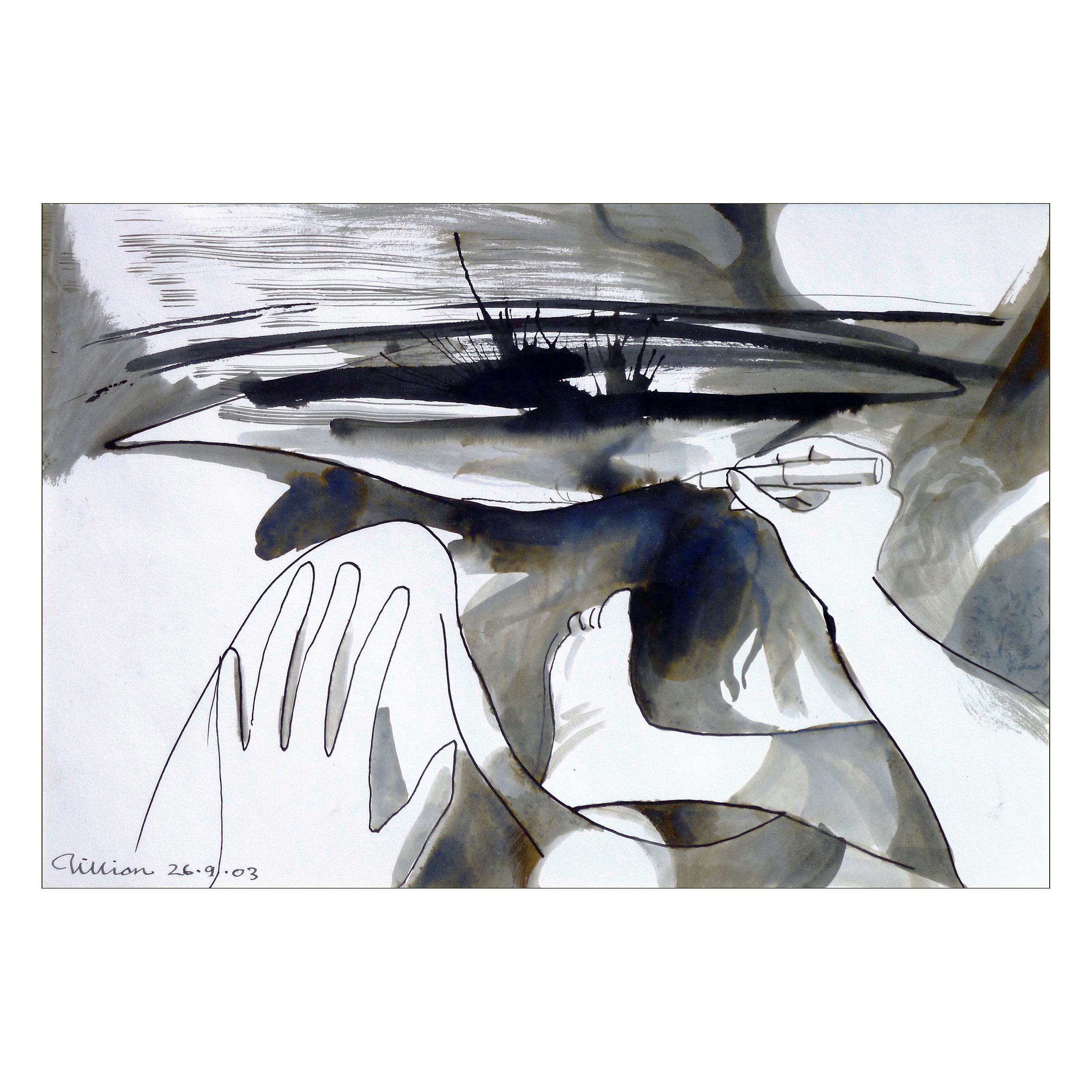 'ARTIST DRAWING SEA'  26.9'03