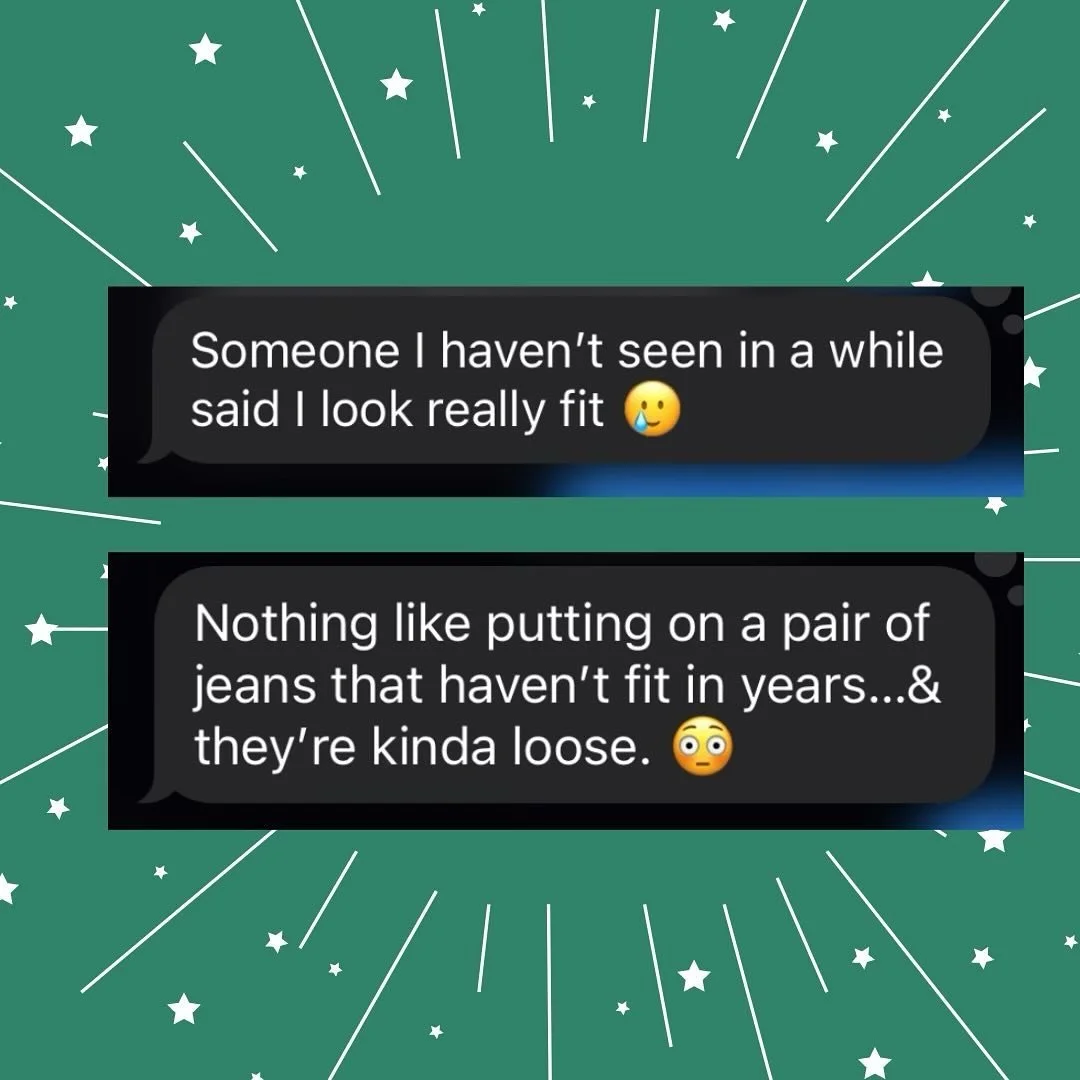 2 unsolicited text messages from different clients yesterday. Consistency &amp; trusting the process is really paying off! ✨💪🏼
.

#weighloss #fitness #motivation #discipline
#weightlossjourney #weightlossyransformation #health #fitfam #healthyfood 