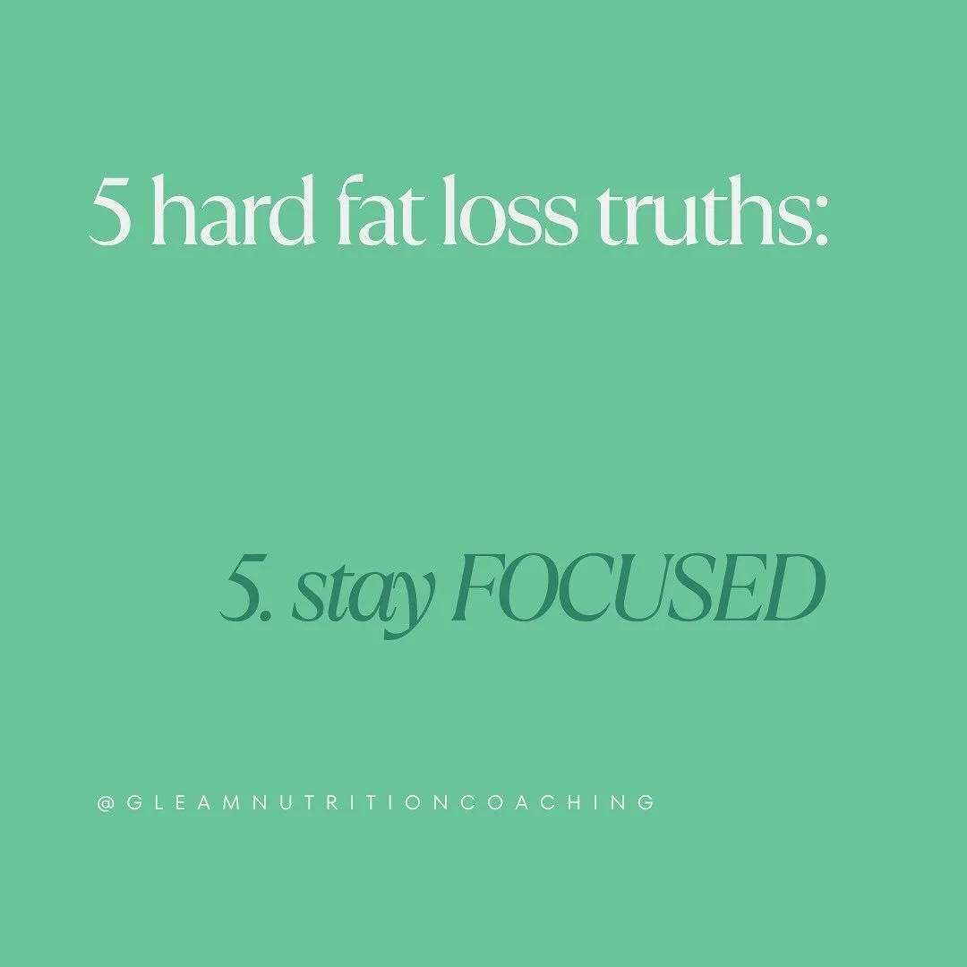 5️⃣ STAY FOCUSED.  It can be really easy to get distracted.  You can get distracted by the latest weight loss trend.  You can get caught up in comparison.  You can get thrown off by your own negative thoughts.  Block out the noise and stay focused on