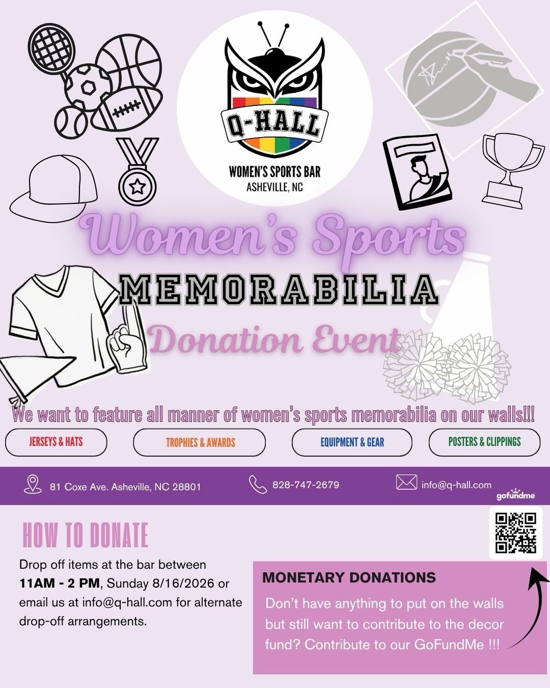 Women's Sports Memorabilia Donation Event