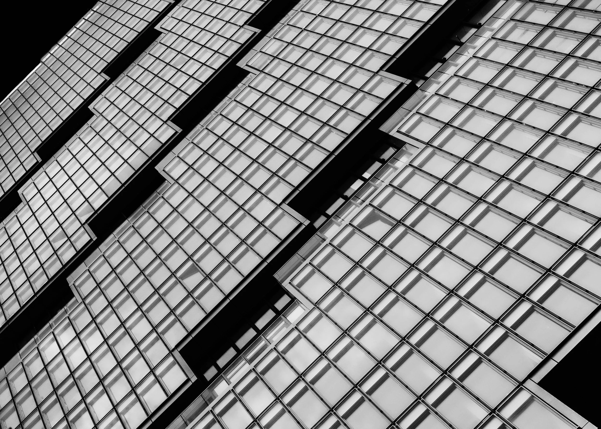 Glass office building facade