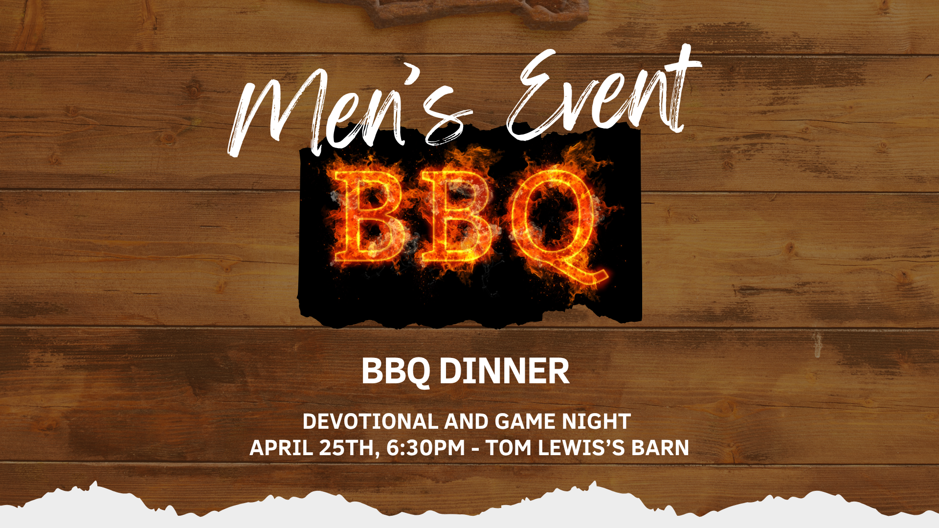 MEN’S EVENT - BBQ Dinner