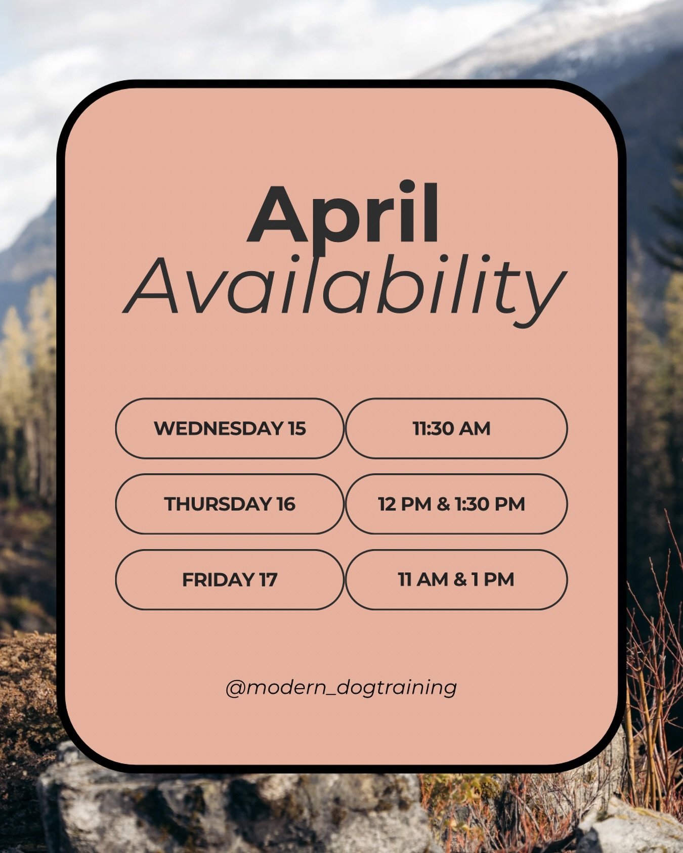 📢 Only a few appointments left before I am on vacation until May 1st! 📢

Gratitude to those who continue to support &amp; spread the word about my services, you help keep my calendar full 🙏🏼🙌🏼

Hope everyone enjoyed the long weekend! 

#dogtrai