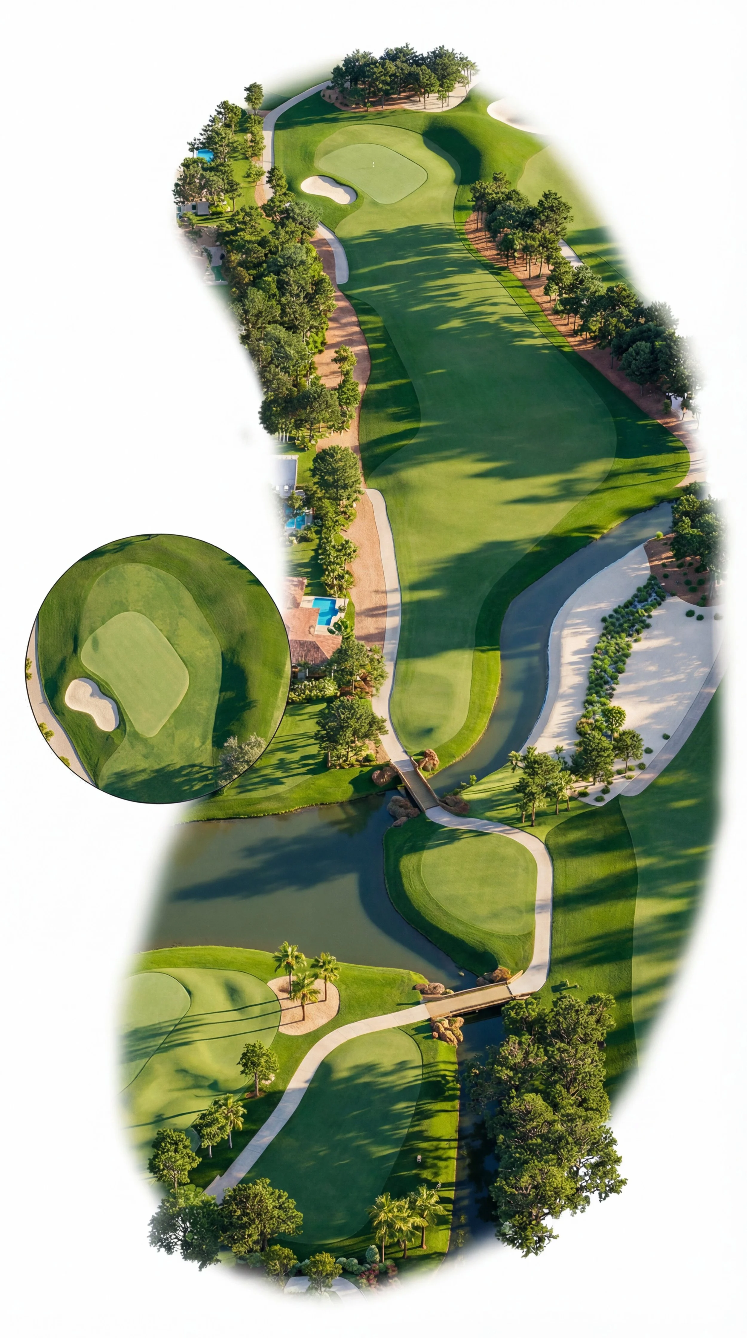 Ground-level tee or approach perspective