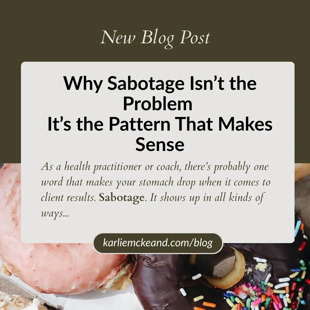 Here&rsquo;s something that might surprise you&hellip;

Sabotage isn&rsquo;t the problem.
So often we see clients skip protocols, procrastinate, or fall back into old patterns and think:
❌ &ldquo;They&rsquo;re not disciplined enough.&rdquo;
❌ &ldquo;
