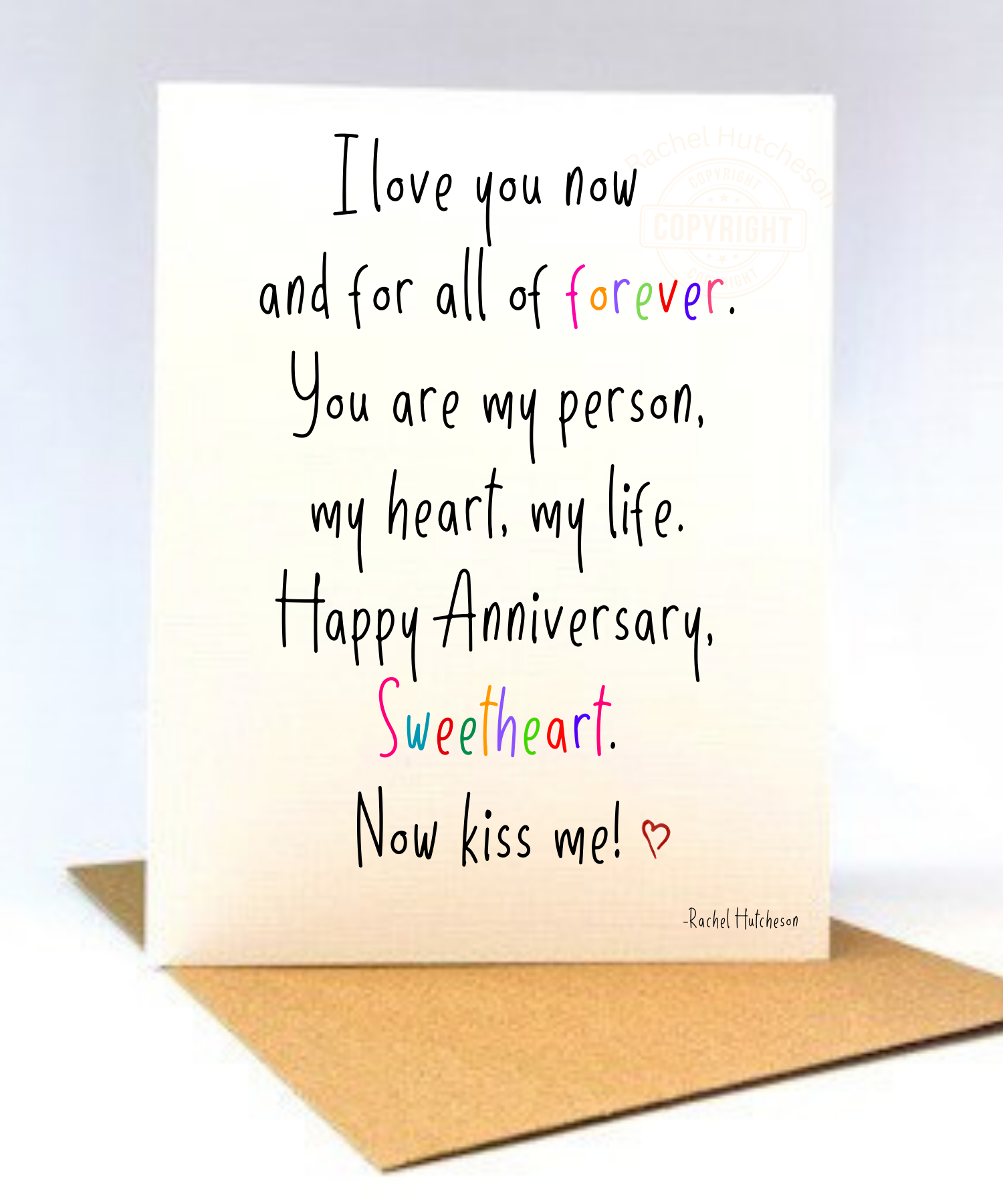 Cute I Love You Forever Anniversary Card For Wife Or Husband, Card No ...