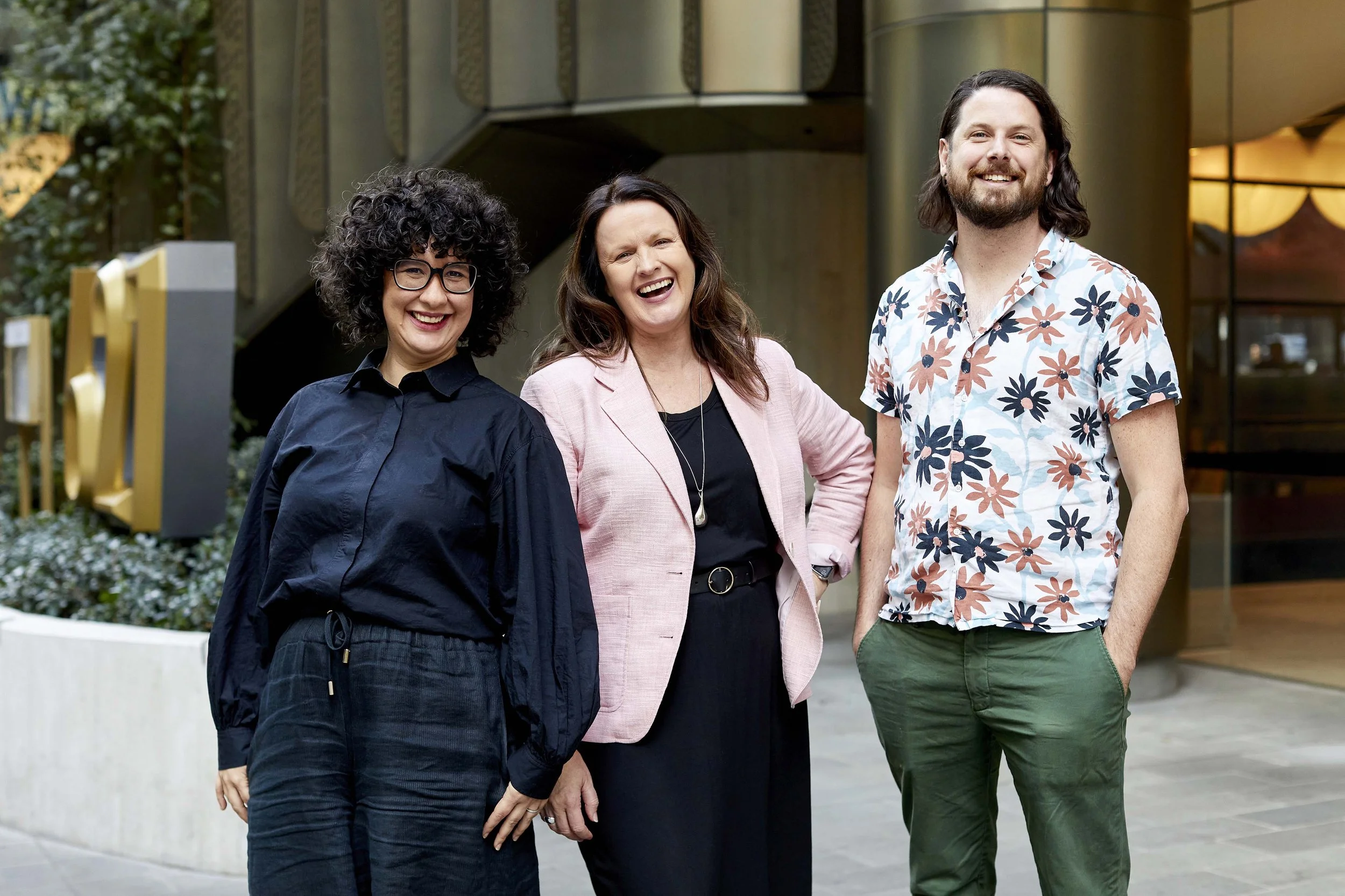 Melbourne branding photographer Gemma Carr — team headshot session in city laneway. Allied health professionals